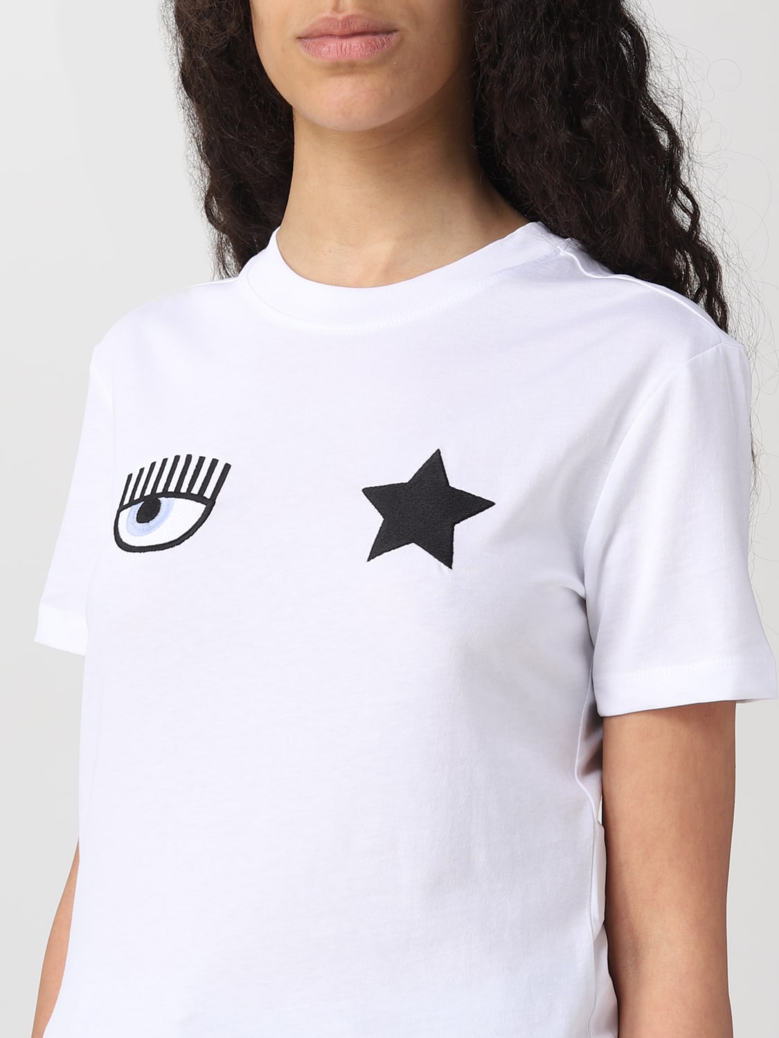 T-shirt Chiara Ferragni: T-shirt Chiara Ferragni in jersey bianco 2