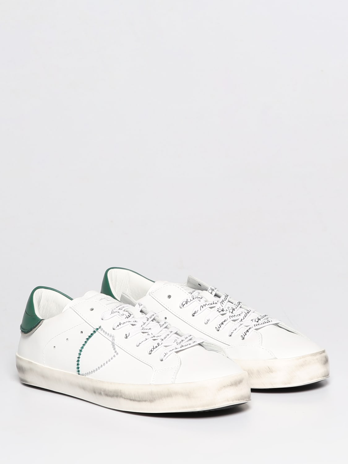 Baskets Philippe Model Junior: Baskets Philippe Model Junior garçon blanc 2