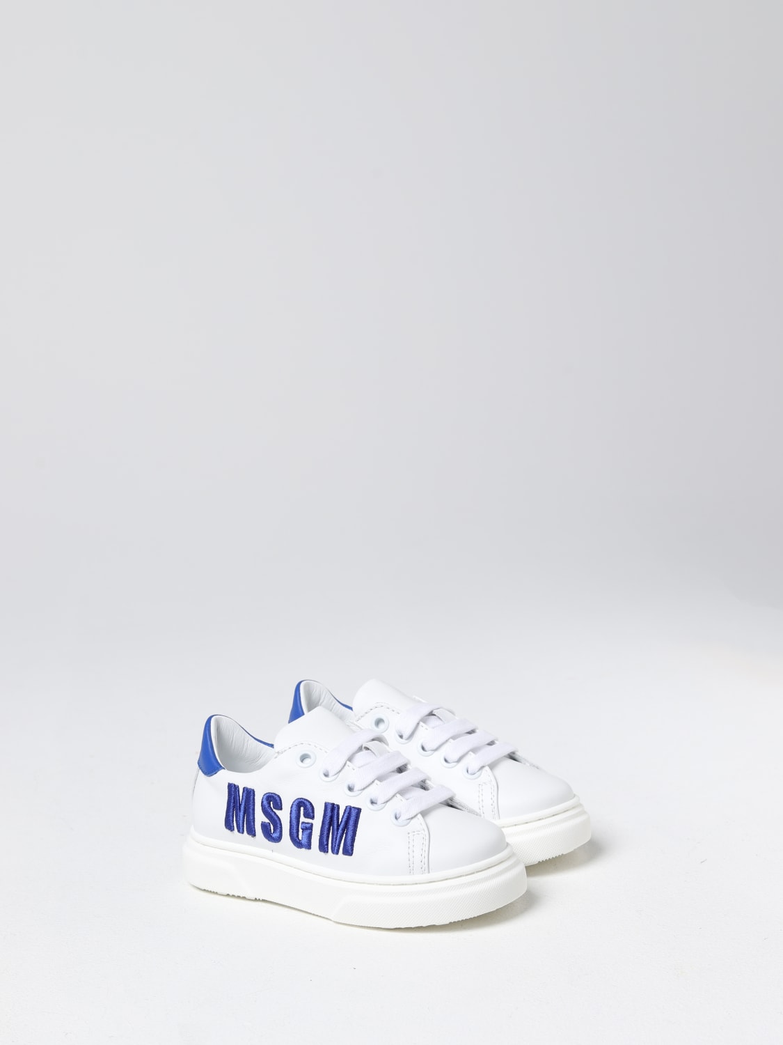 Sneakers Msgm Kids: Sneakers Msgm Kids in pelle con logo ricamato bianco 2