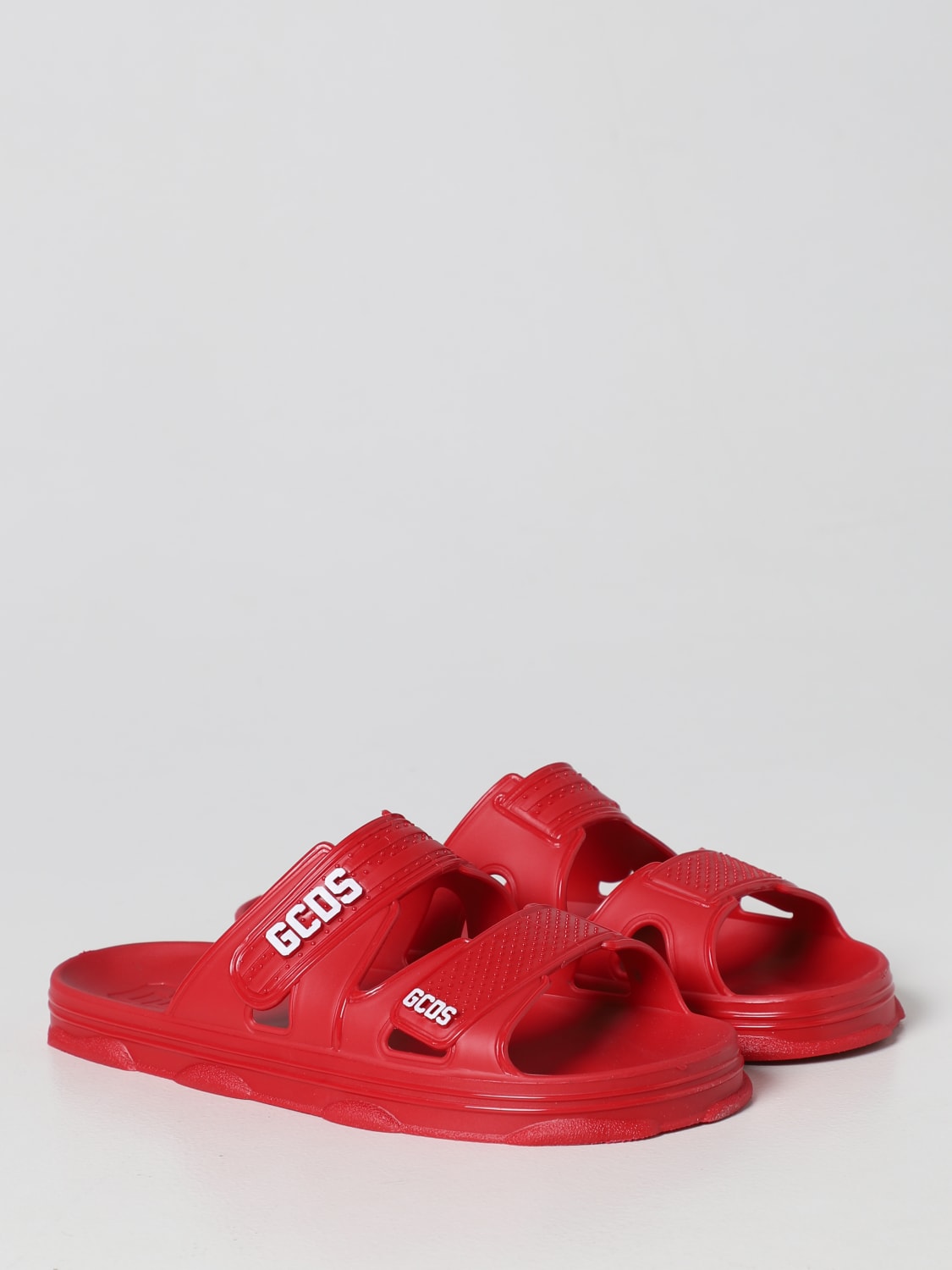 Gcds Women's Slides with Logo - Red - Flat Sandals - 41