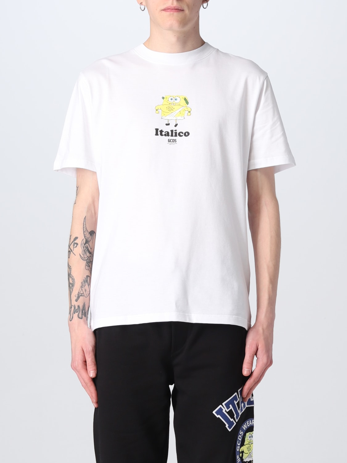 T-shirt Gcds: T-shirt Gcds con mini logo e stampa grafica bianco 2