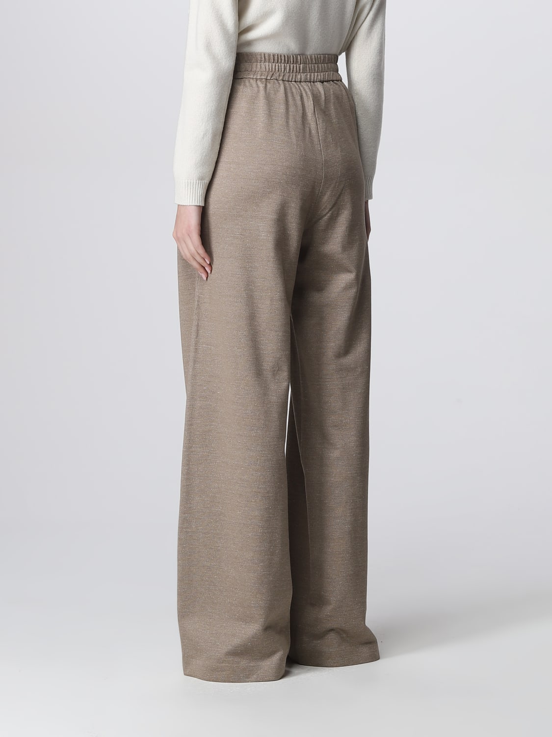 MAX MARA: cotton blend pants - Grey | Max Mara pants 2317810232600 ...