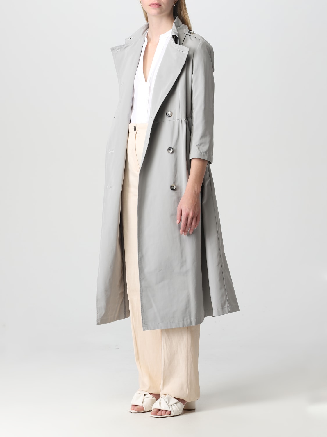 ALESSIA SANTI: trench coat for woman - Ice | Alessia Santi trench coat 311SD35030 on GIGLIO.COM
