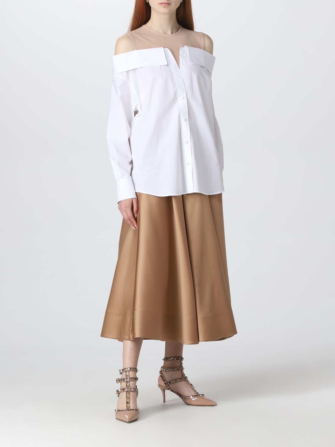 VALENTINO: skirt for woman - Sand Valentino skirt 2B0RA9V56D1 online on GIGLIO.COM