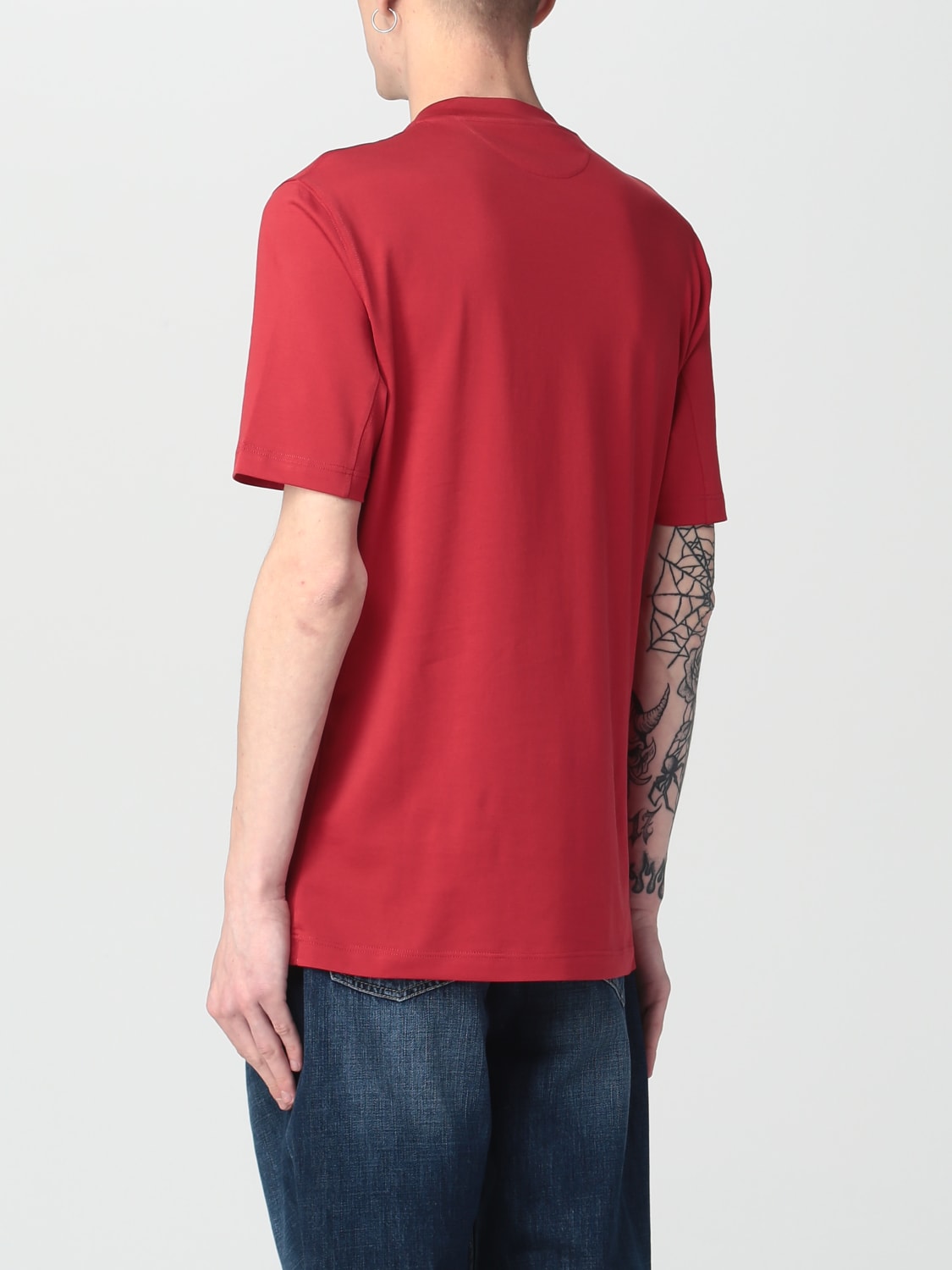 BRUNELLO CUCINELLI： t恤 男士 - 红色 | Brunello Cucinelli T恤 M0T618421 在线就在 ...