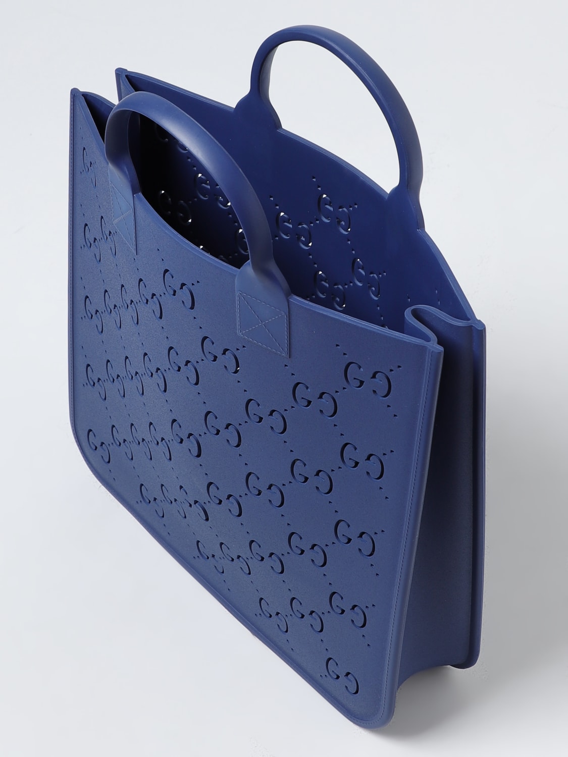 Children's GG tote bag in blue rubber