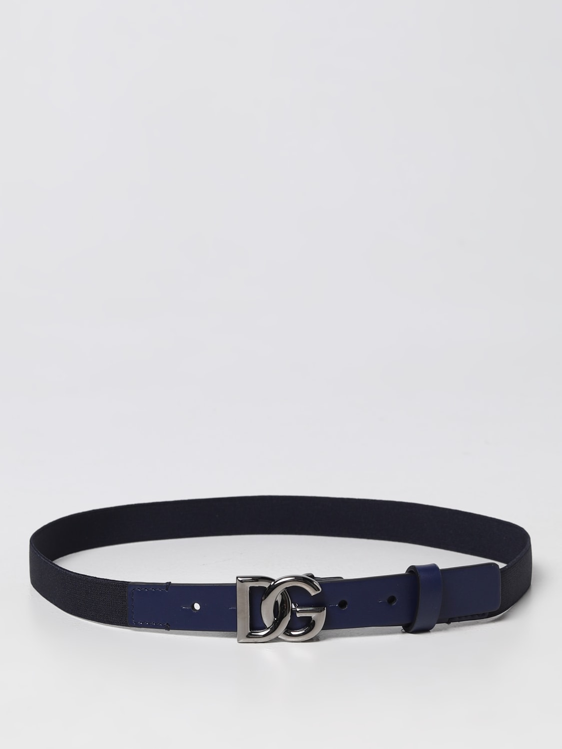 GUCCI: belt in leather and stretch fabric - Blue