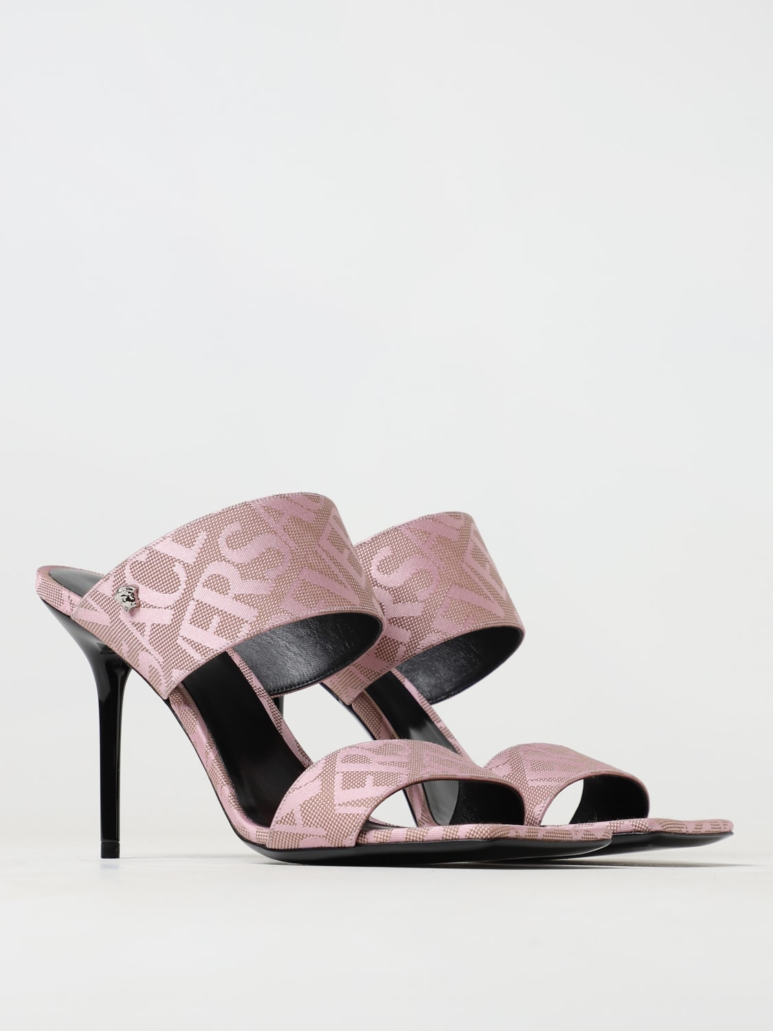 Versace Fabric Sandals In Pink
