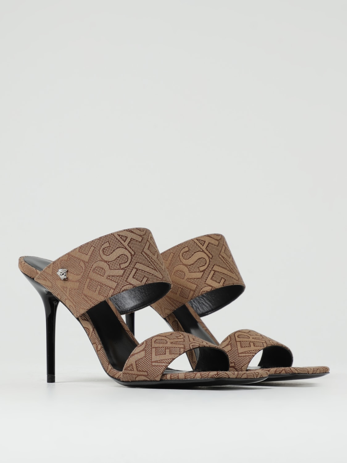 Versace Allover Sandals in Jacquard Fabric