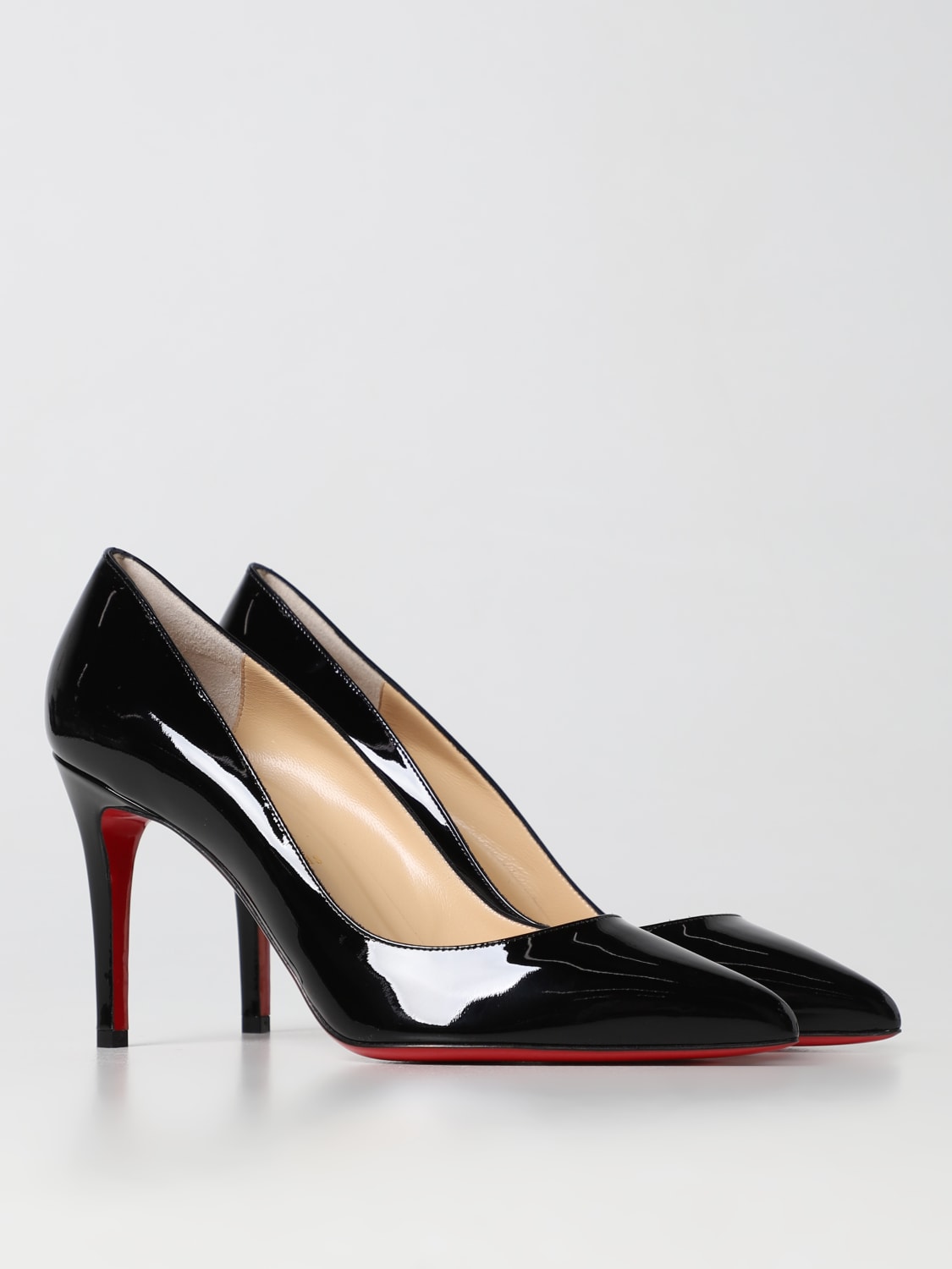 Christian Louboutin Black Patent Leather Pigalle Pointed Toe Pumps