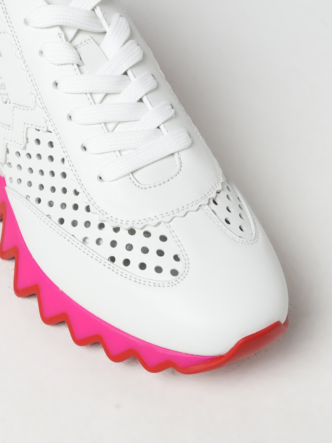 Christian Louboutin White Neoprene Spike Sock Sneakers Size 40