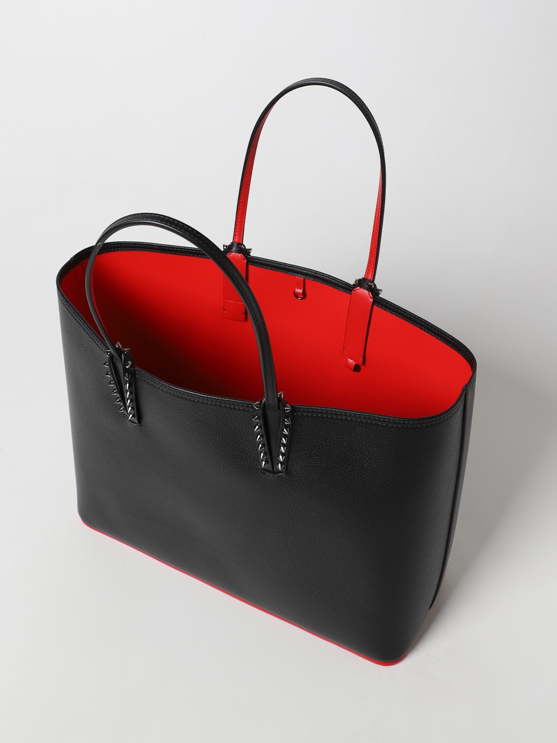 CHRISTIAN LOUBOUTIN: Cabata bag in grained leather - Black  Christian Louboutin  tote bags 3205218 online at