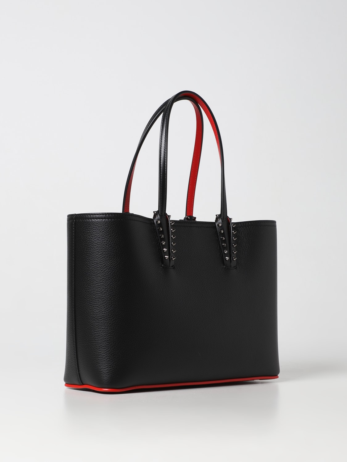 CHRISTIAN LOUBOUTIN: Cabata bag in grained leather - Black | Christian ...