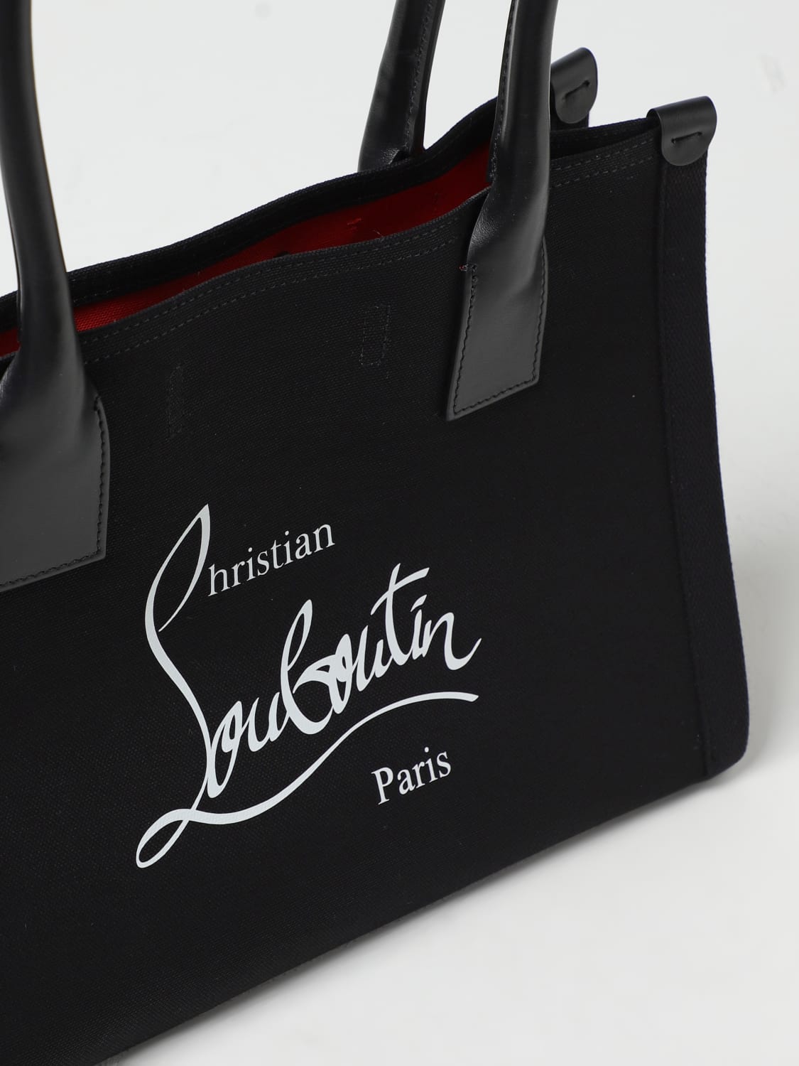 CHRISTIAN LOUBOUTIN: Nastroloubi bag in canvas - Black