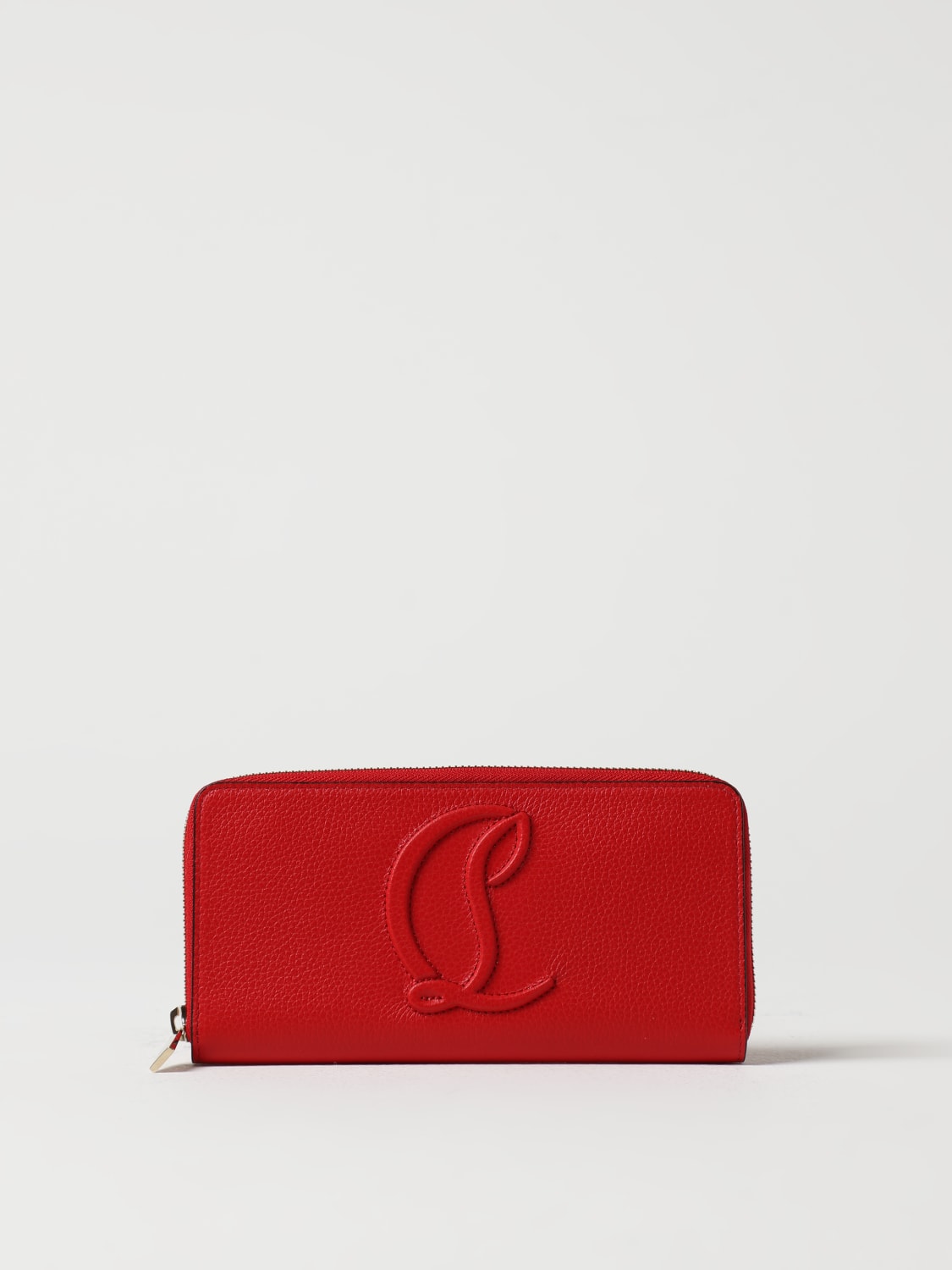 CHRISTIAN LOUBOUTIN: By My Sidewallet in leather with monogram