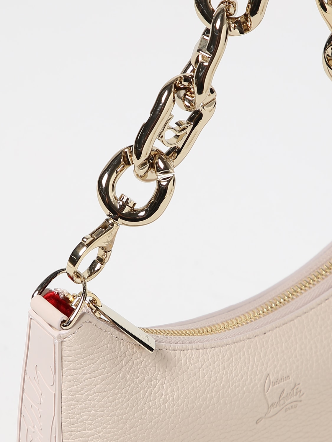 Loubila Chain Mini Leather Shoulder Bag in Pink - Christian