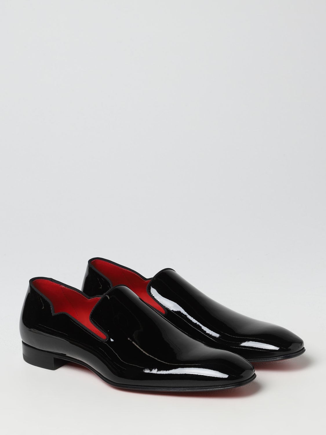 CHRISTIAN LOUBOUTIN: Dandy Chick patent moccasins - Black | Louboutin loafers 3220212 online at GIGLIO.COM