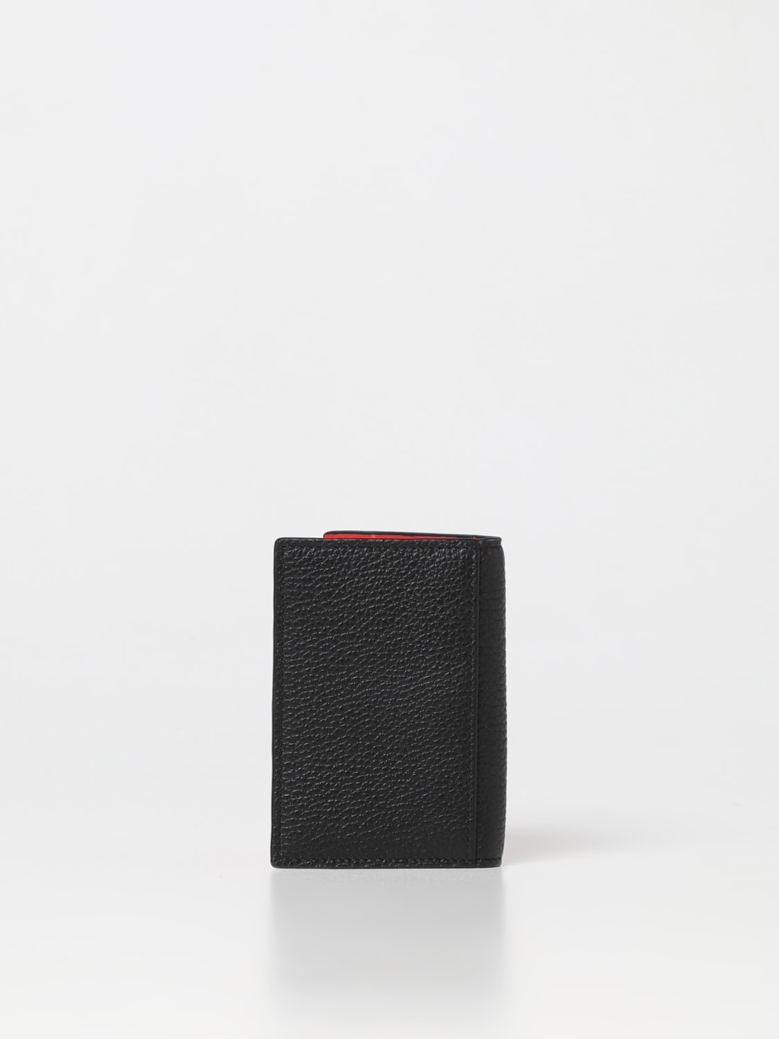 LOUBOUTIN: Sifnos credit card holder in grained leather - Black | Christian Louboutin wallet 3195057 online on GIGLIO.COM