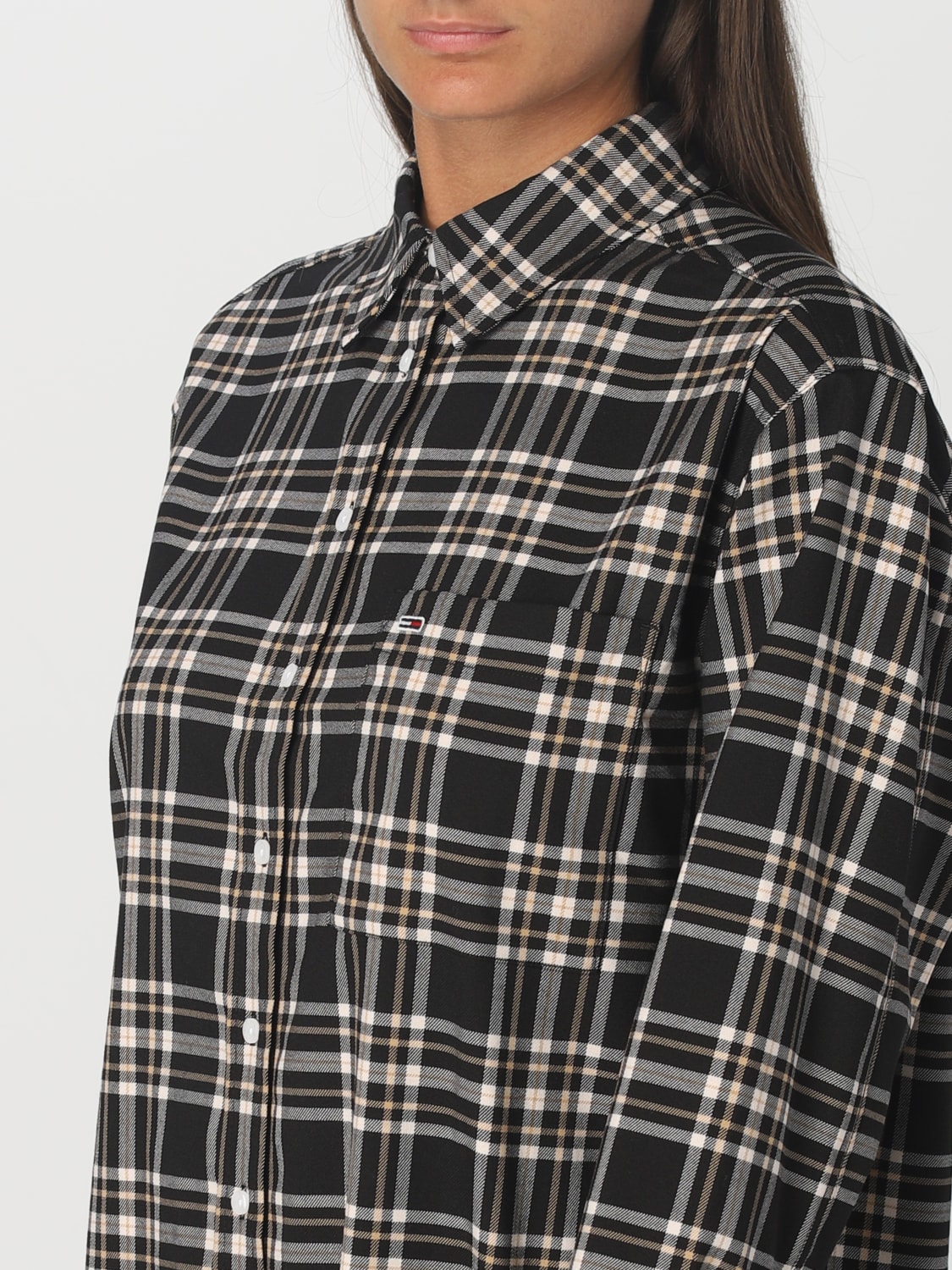 TOMMY JEANS: shirt for woman - Black | Tommy Jeans shirt DW0DW16423 ...