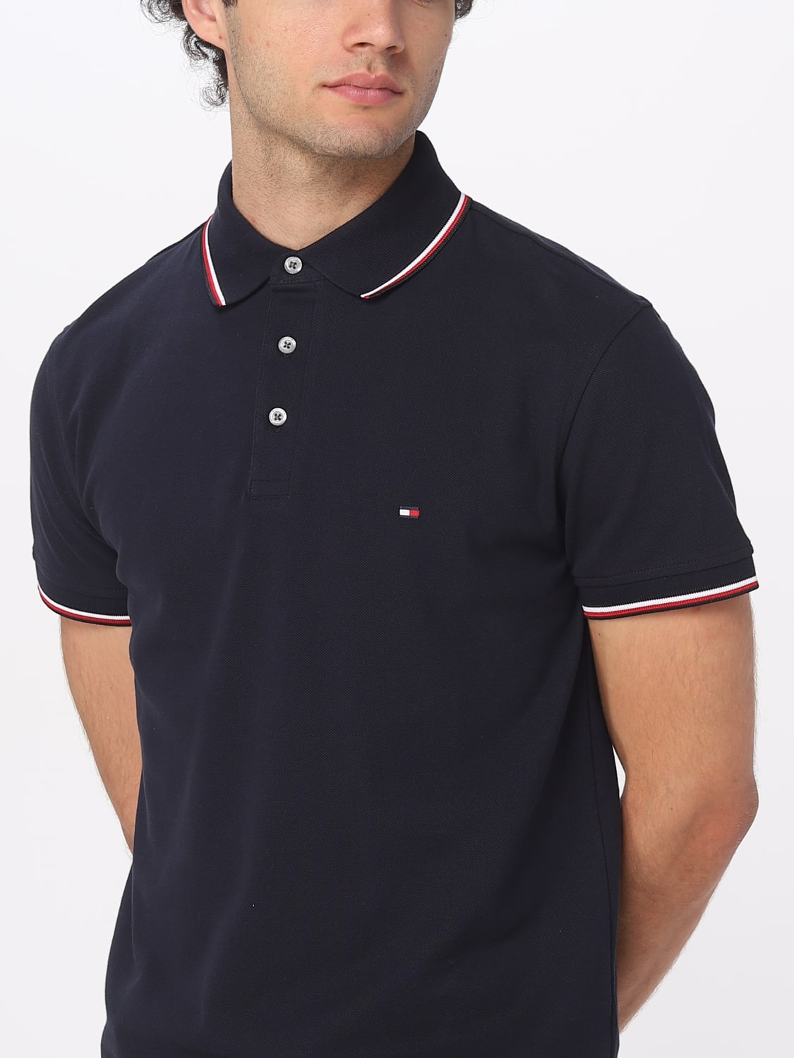 HILFIGER: polo shirt for - Blue | Tommy Hilfiger polo shirt MW0MW30750 online at GIGLIO.COM