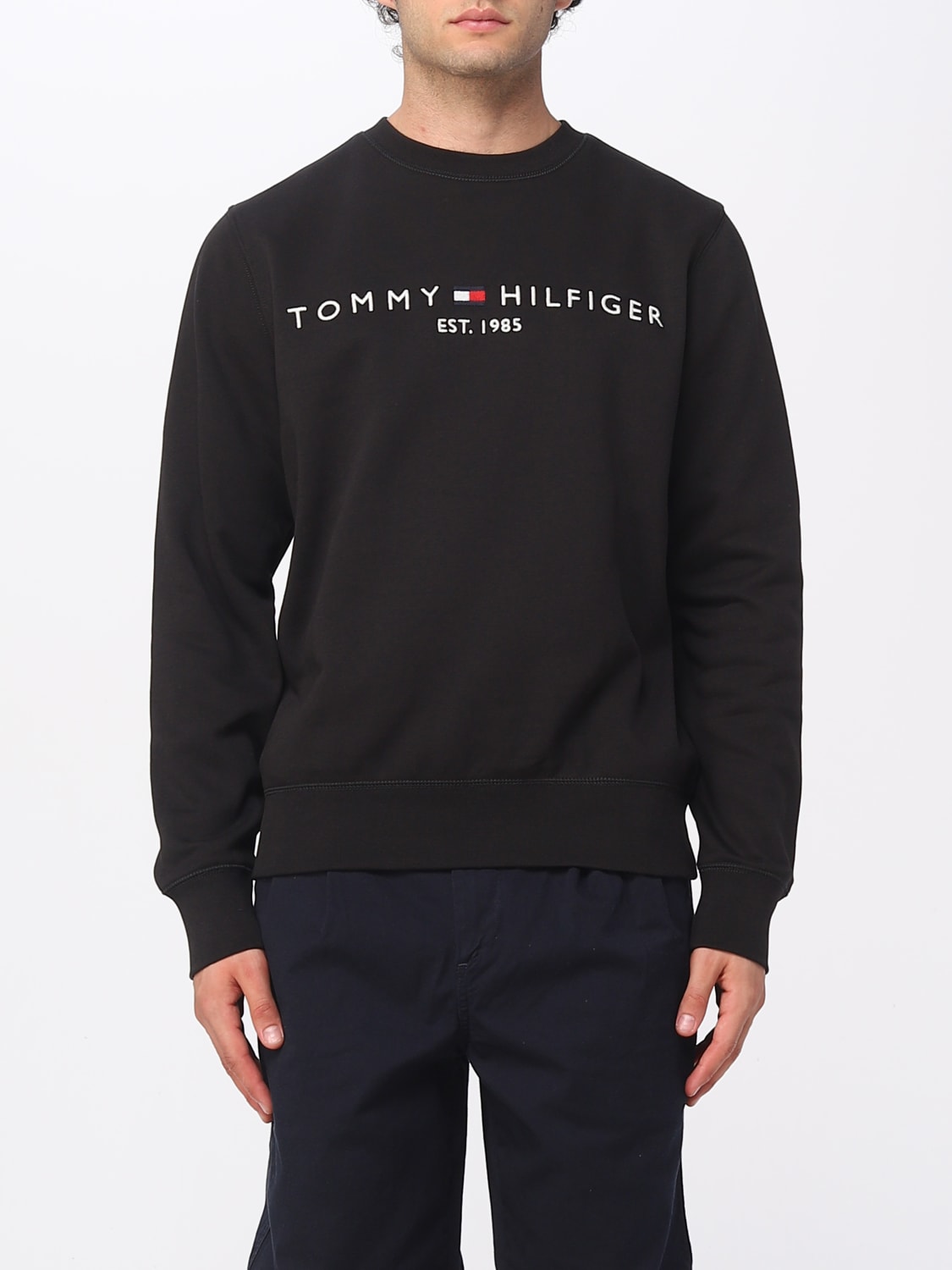 TOMMY HILFIGER: sweatshirt for man - Black | Tommy Hilfiger sweatshirt ...
