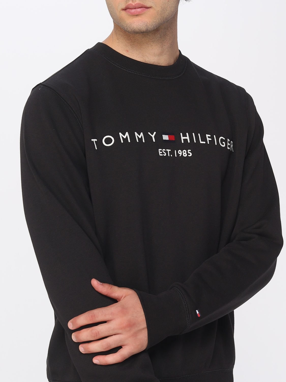 TOMMY HILFIGER: sweatshirt man - Black | Tommy sweatshirt MW0MW11596 online at GIGLIO.COM