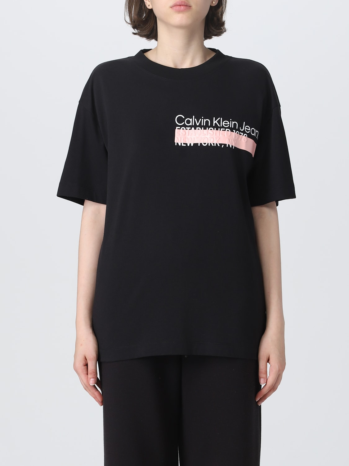 CALVIN KLEIN JEANS: t-shirt for women - Black | Calvin Klein Jeans t ...