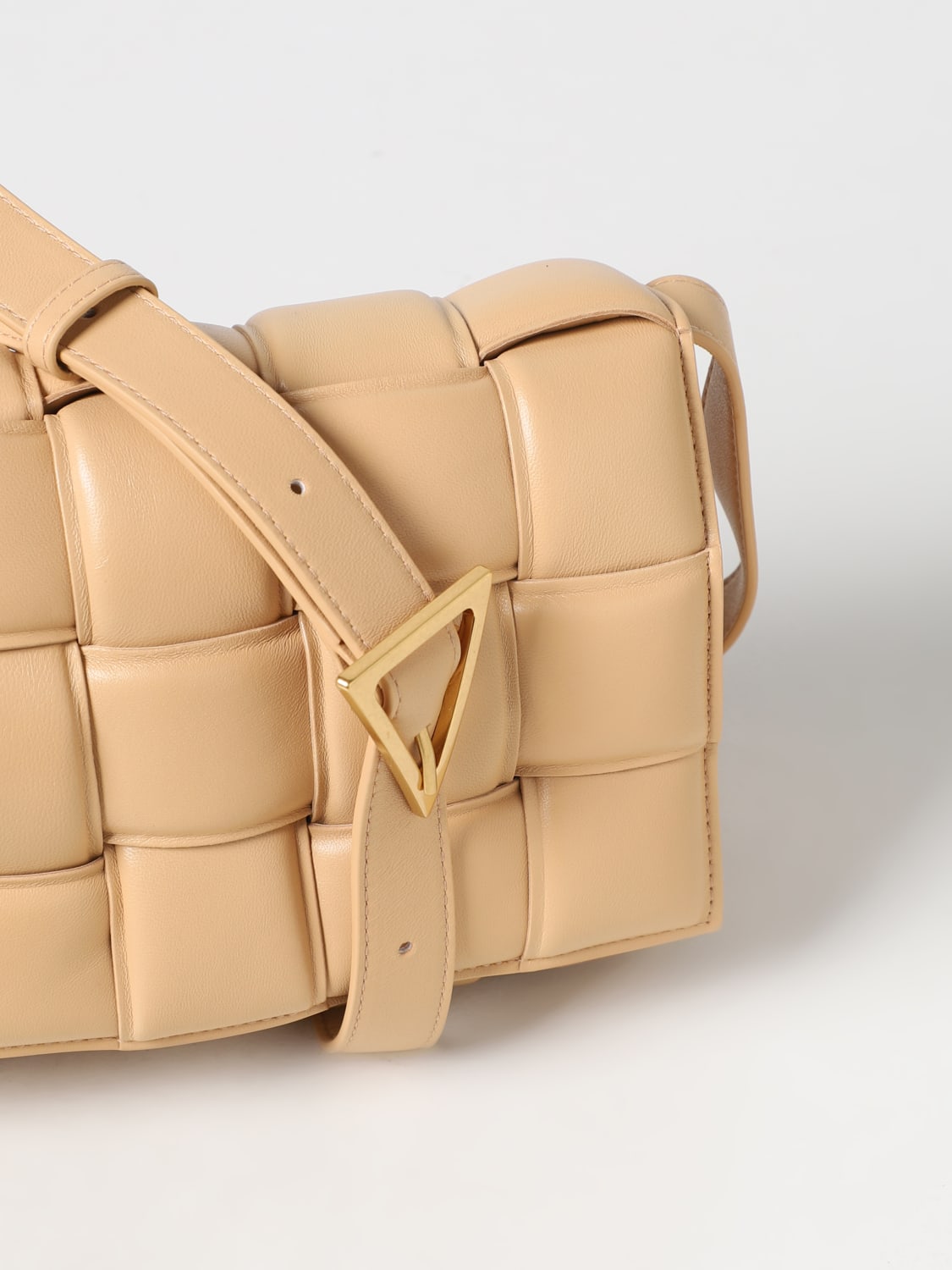 BOTTEGA VENETA Padded Cassette Leather Crossbody Bags Caramel