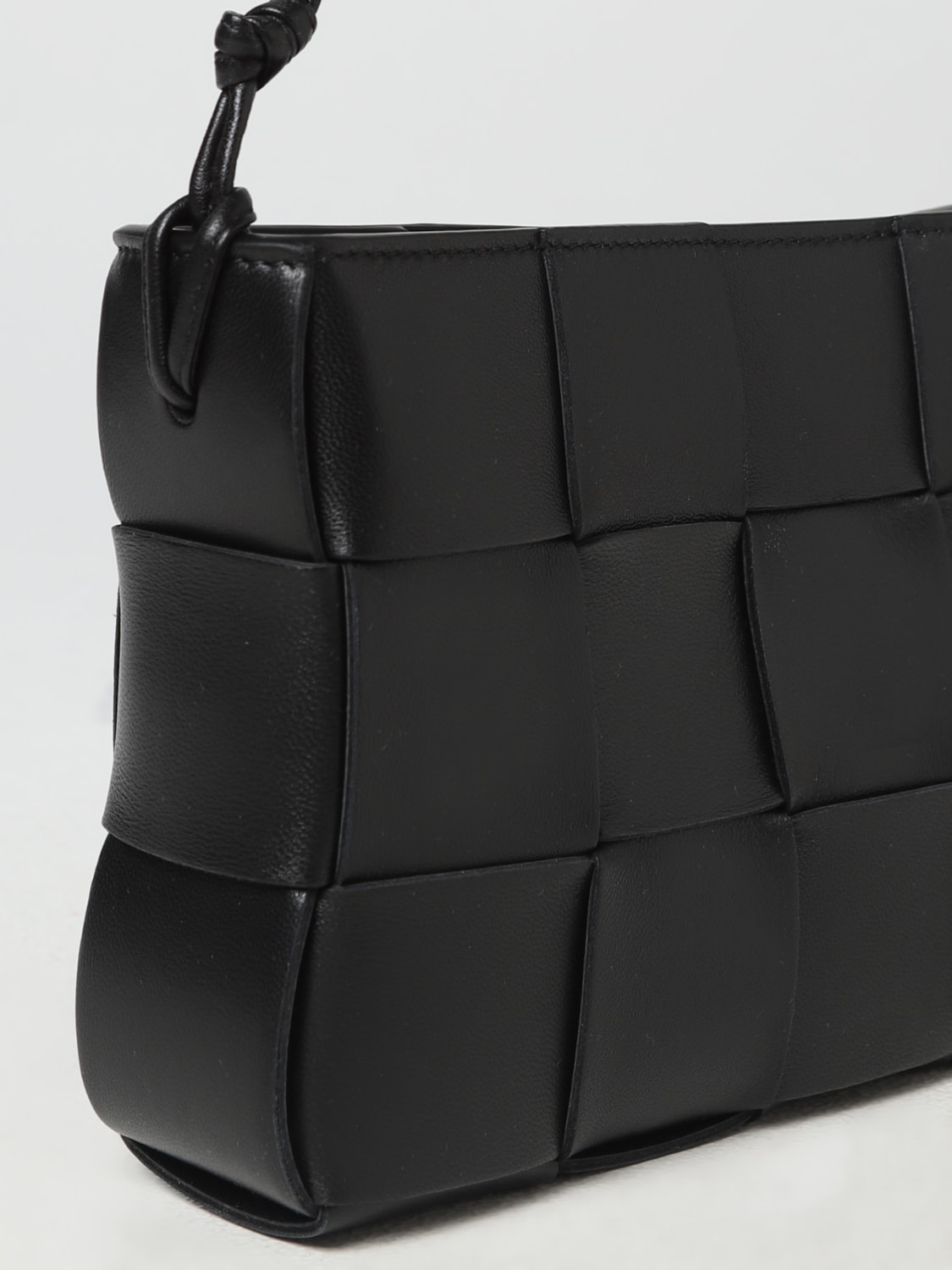 Bottega Veneta - Cassette Intrecciato-leather Shoulder Bag - Womens - Black