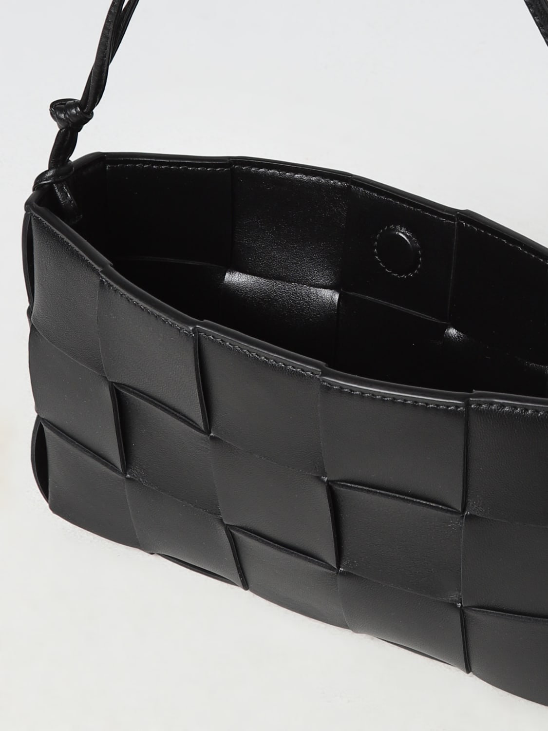 BOTTEGA VENETA: Cassette intreccio leather bag - Black | Bottega Veneta ...