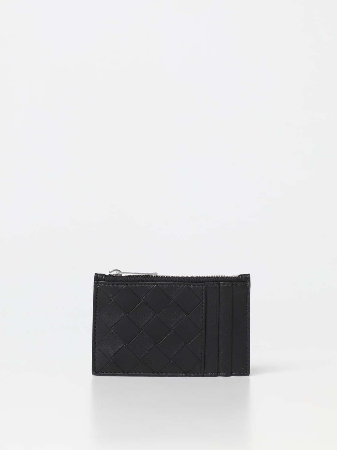 Bottega Veneta Black Intrecciato Leather Men's Long Wallet