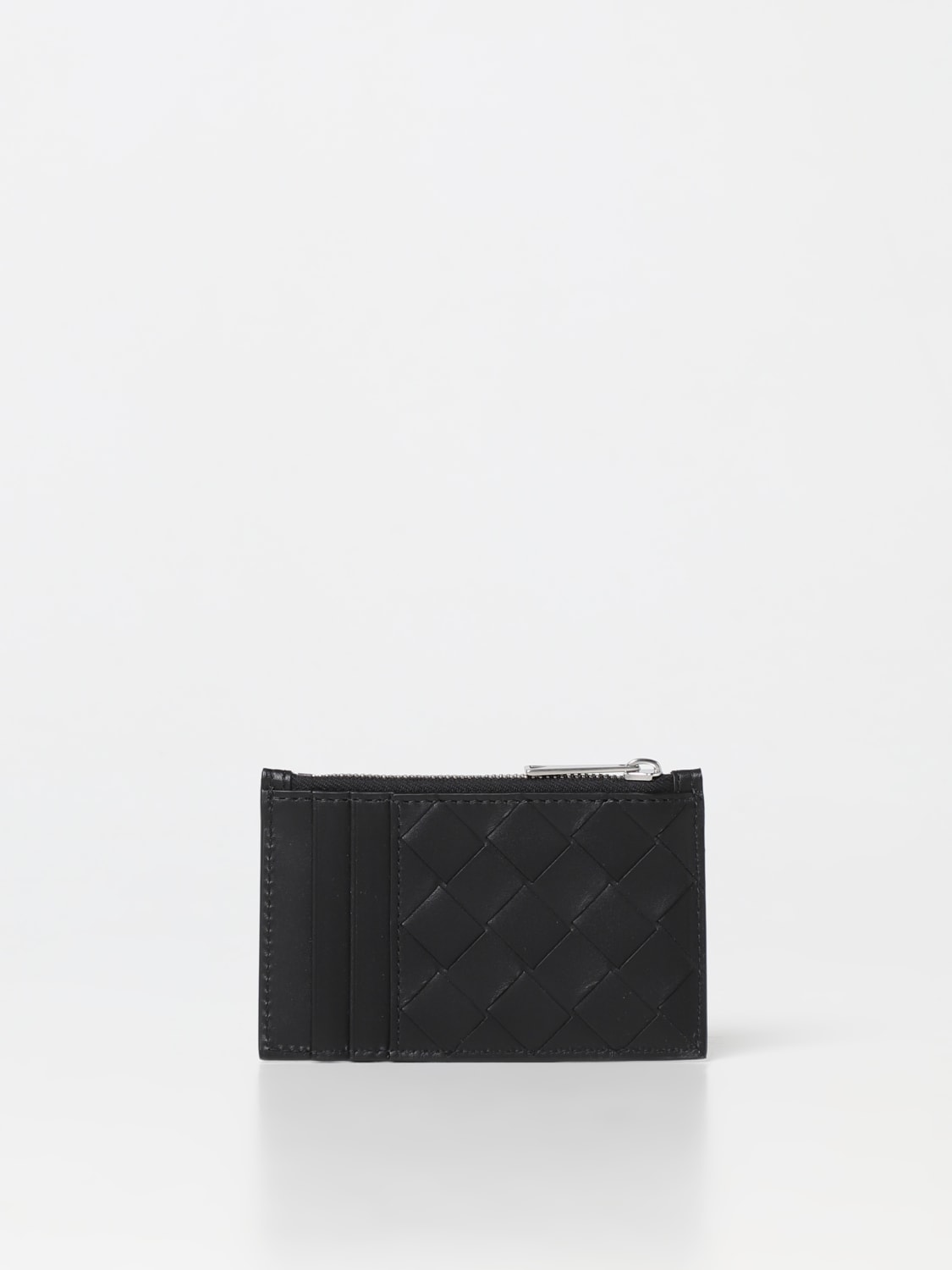 Bottega Veneta Black Intrecciato Leather Men's Long Wallet