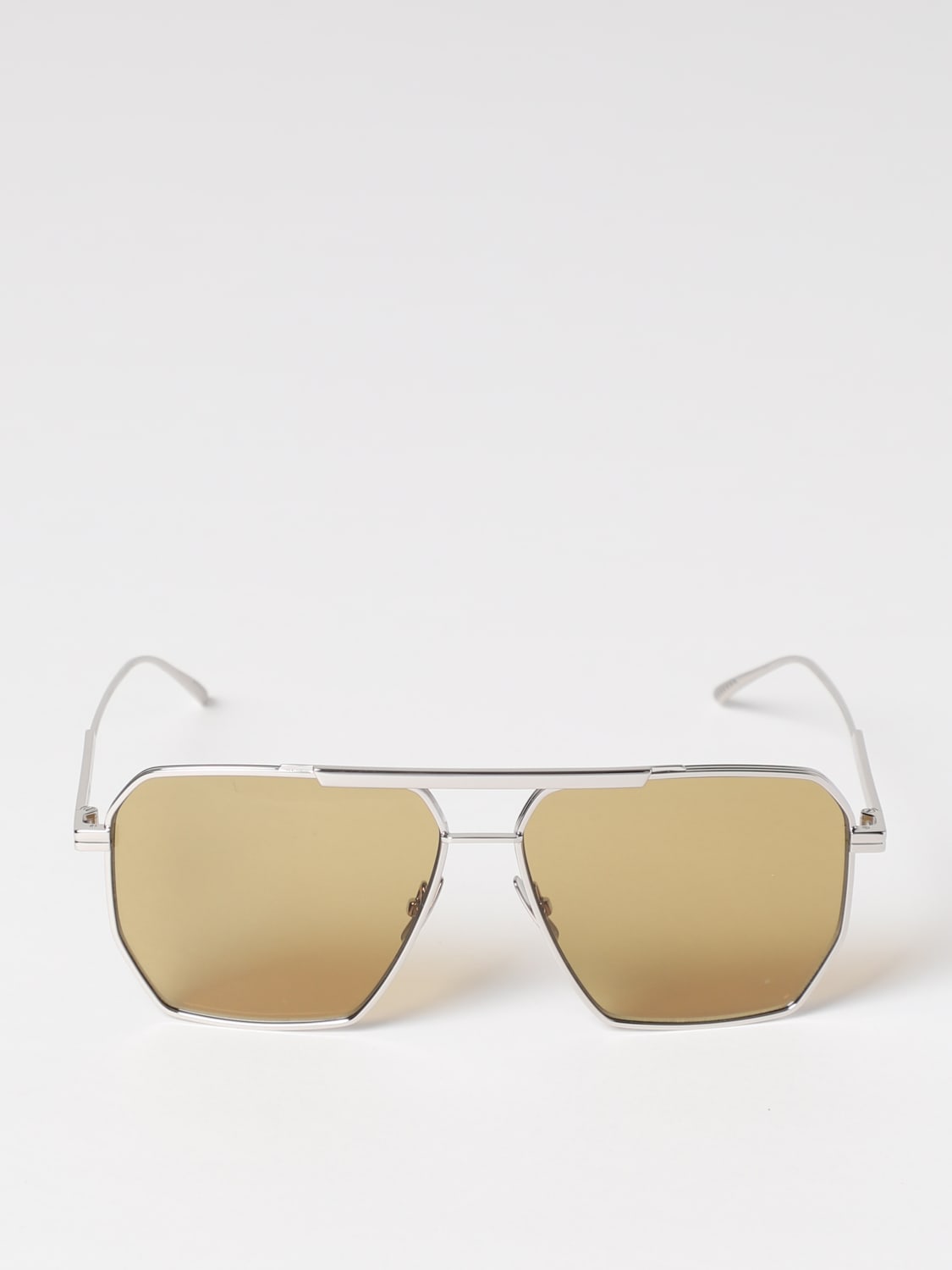 Brown Aviator metal sunglasses, Bottega Veneta