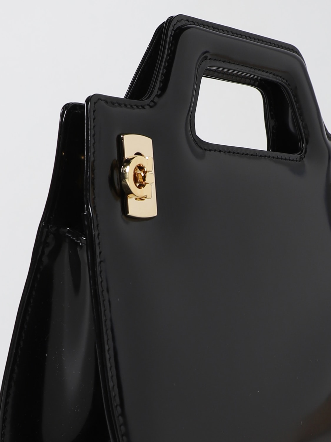 FERRAGAMO: Wanda bag in brushed leather - Black  Ferragamo mini bag 213485  760348 online at
