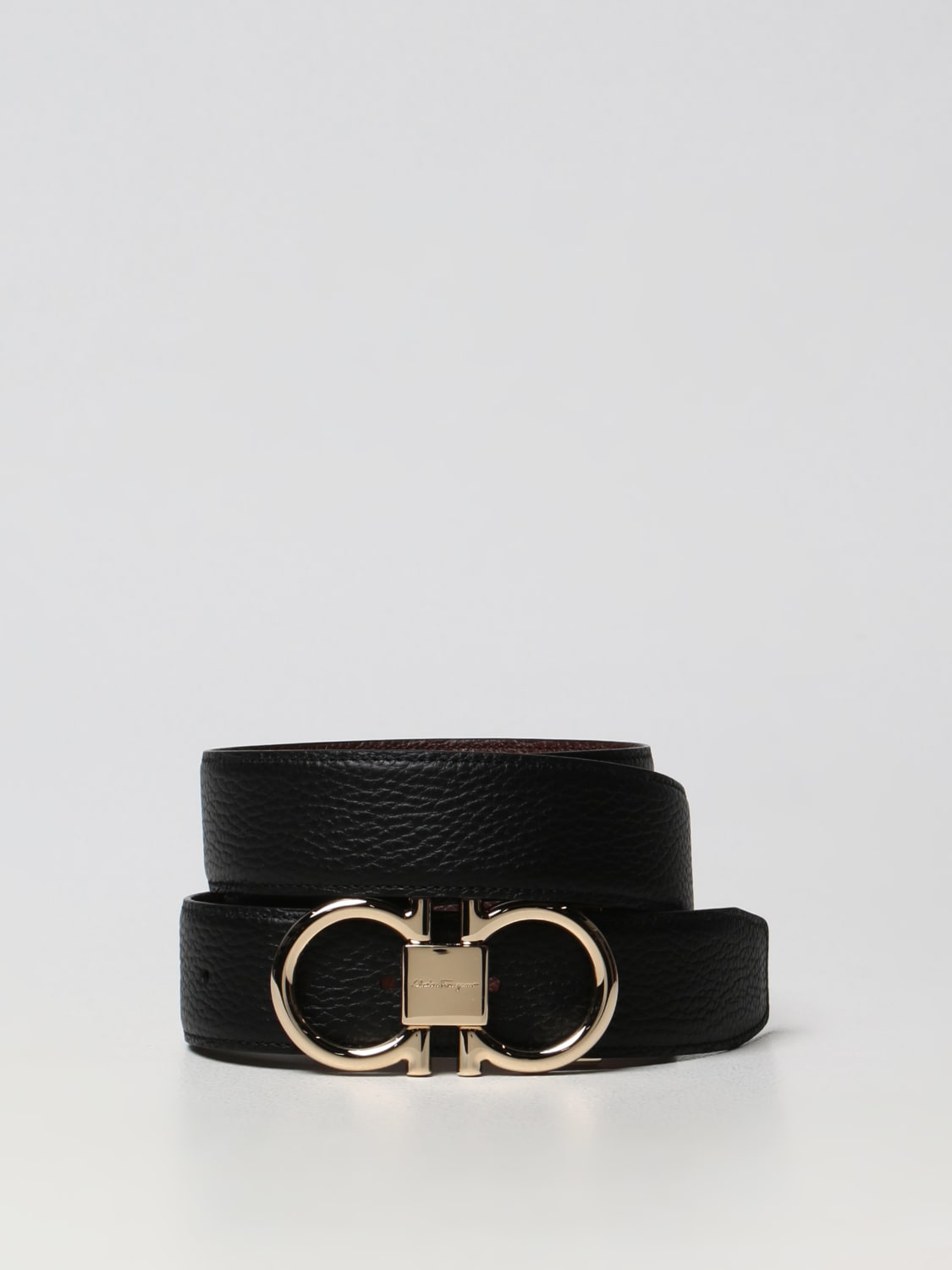 Gancini Reversible Ferragamo belt in grained leather