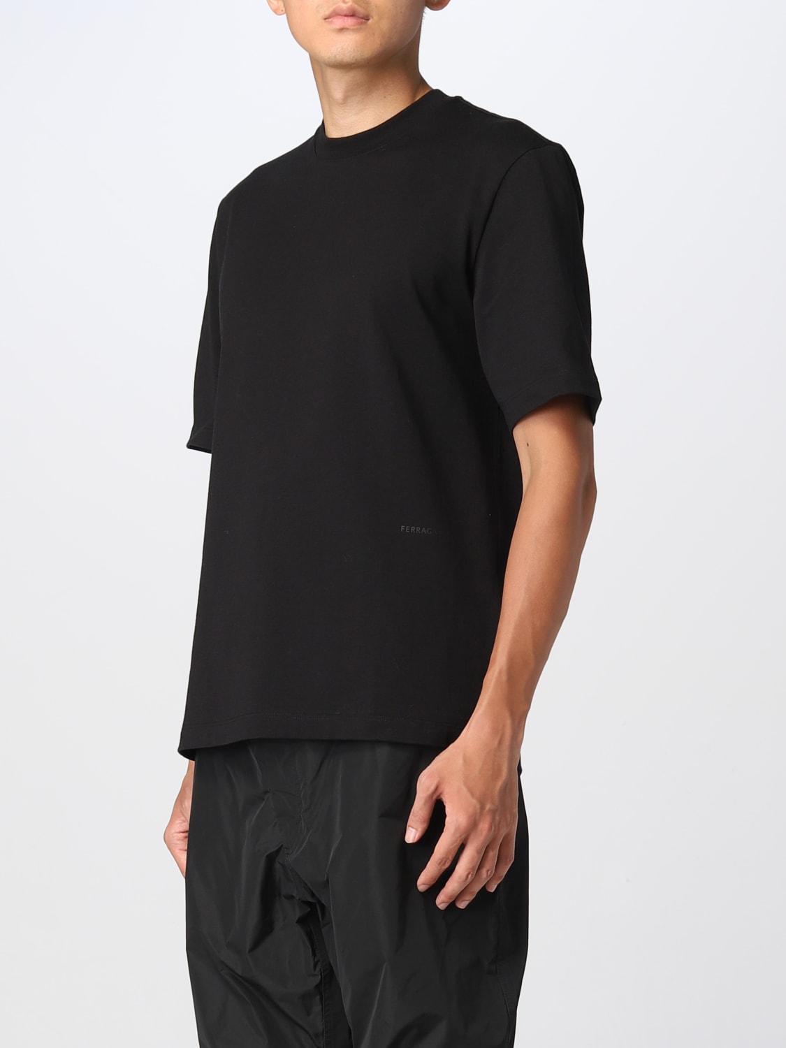 FERRAGAMO: cotton t-shirt - Black | Ferragamo t-shirt 122165 765686 ...