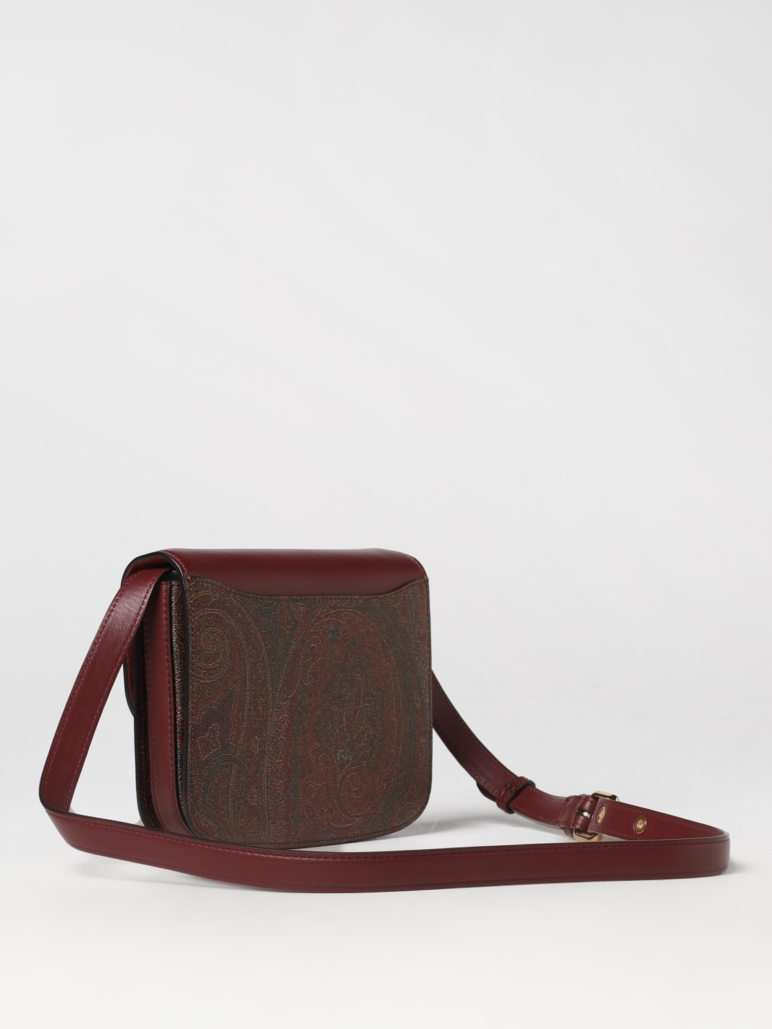 Brown YSL-jacquard coated canvas cross-body bag