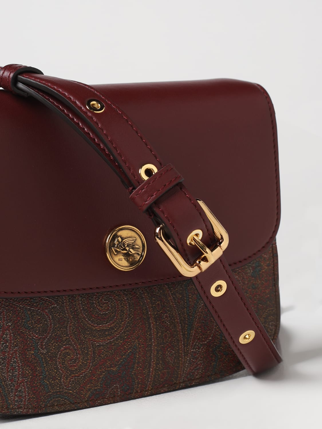 ETRO: Essential bag in fabric coated with Paisley jacquard - Brown