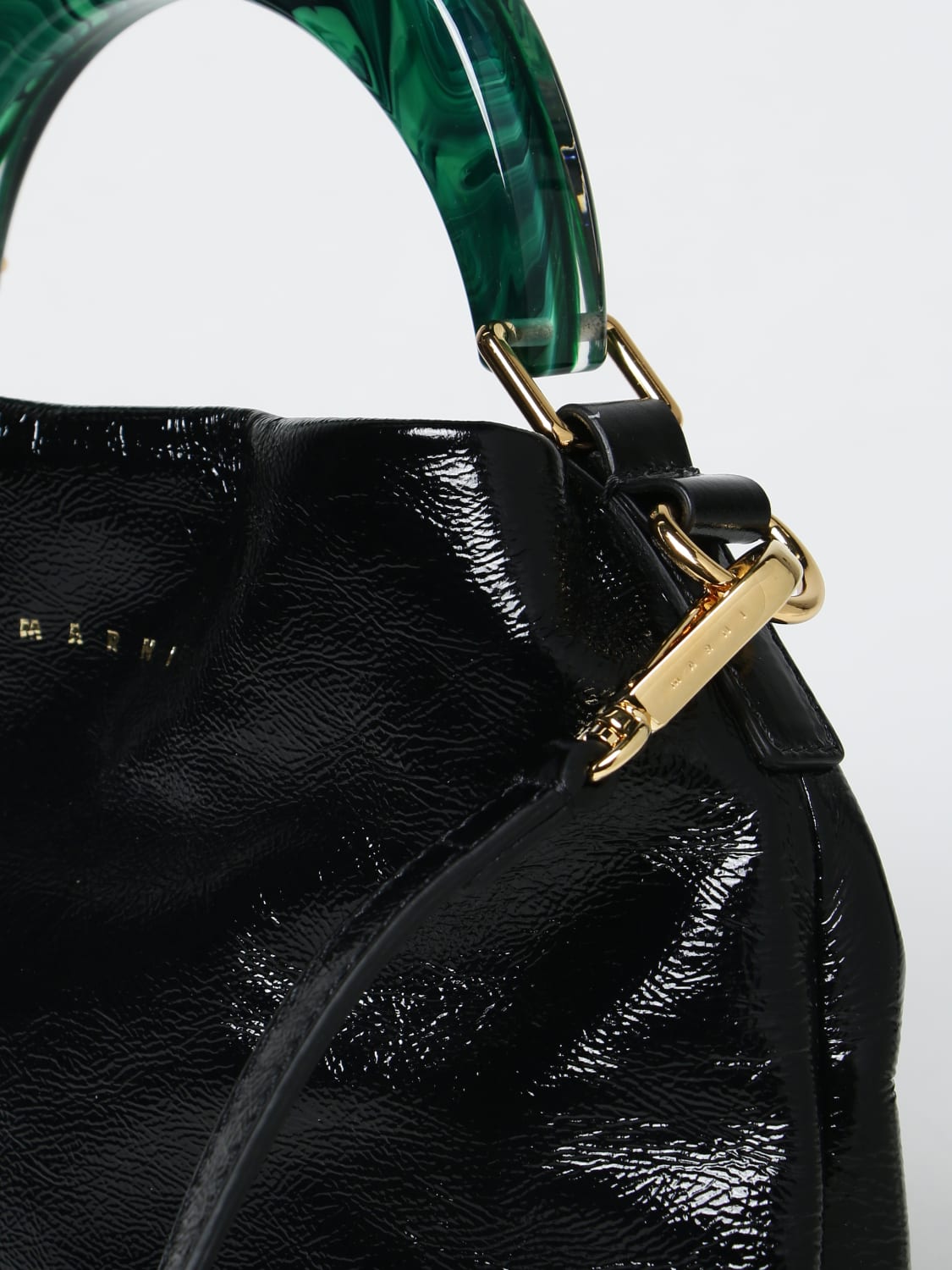 Black Venice patent-leather bag, Marni