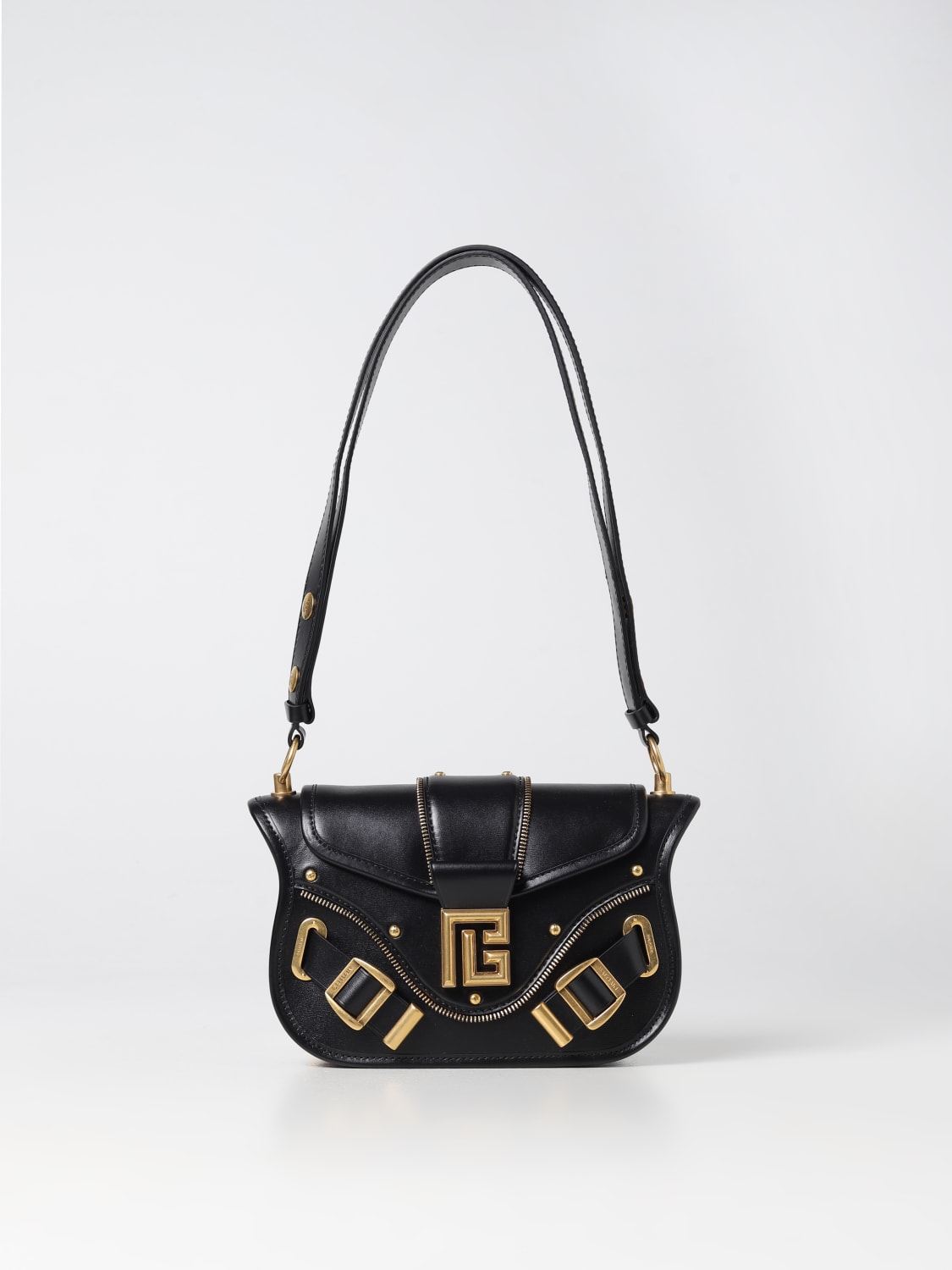 BALMAIN: Blaze bag in smooth leather - Black | Balmain crossbody bags ...