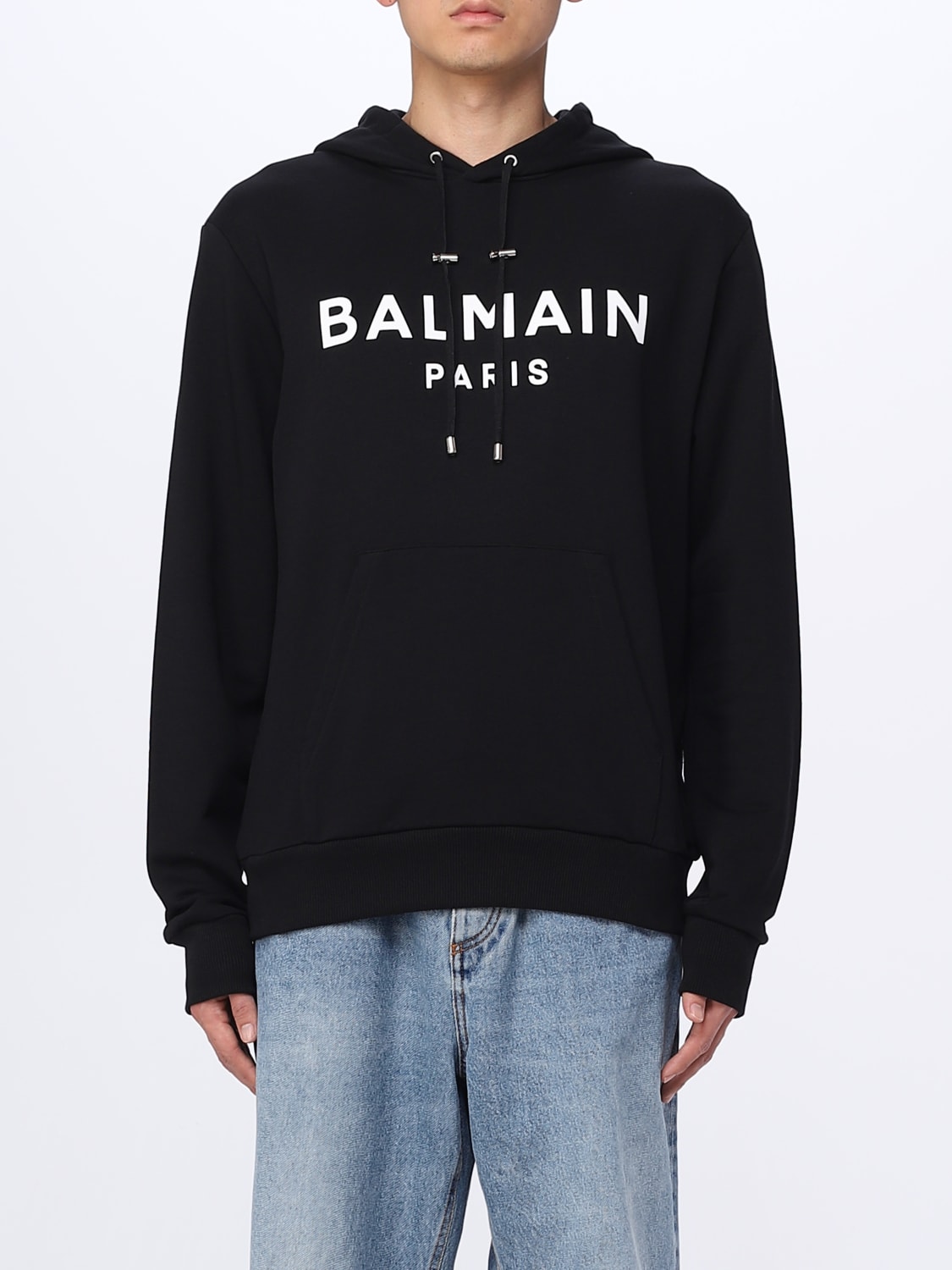 Jo da inflation laver mad BALMAIN: sweatshirt for man - Black | Balmain sweatshirt BH1JR002BB65  online on GIGLIO.COM