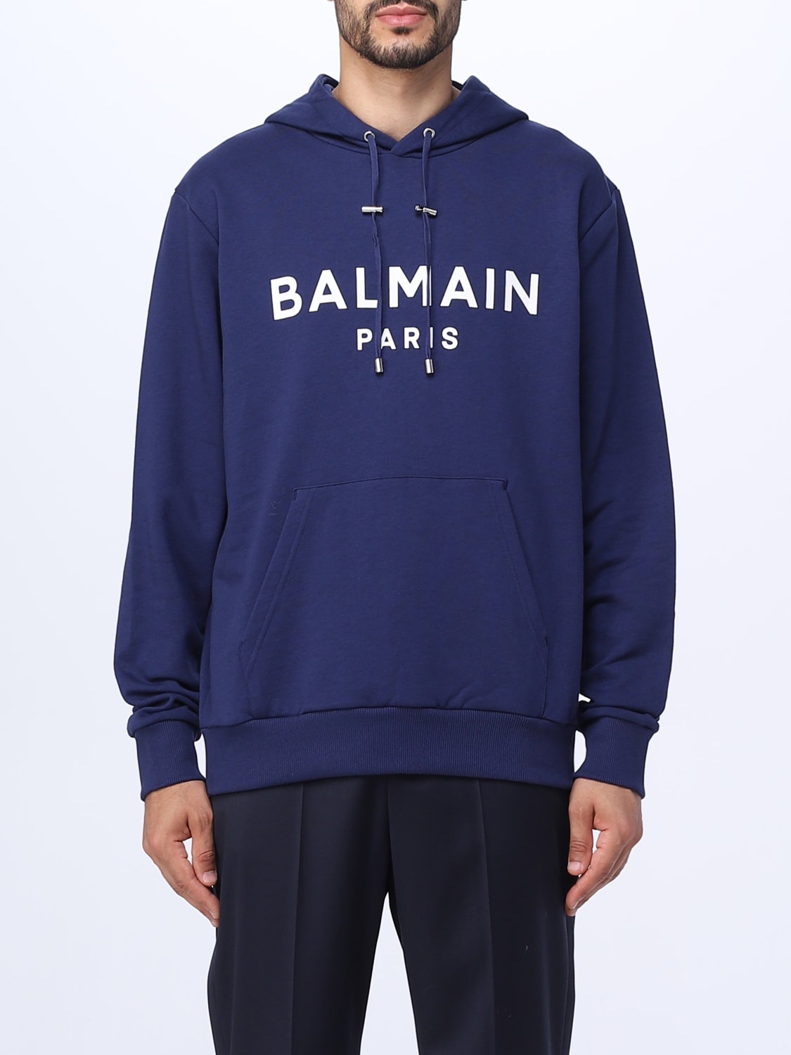 BALMAIN：スウェットシャツ メンズ - ブルー | GIGLIO.COMオンラインの ...