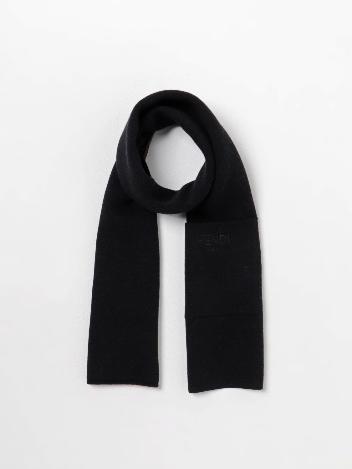 Hugo Boss wool scarf brown and yellow monogram