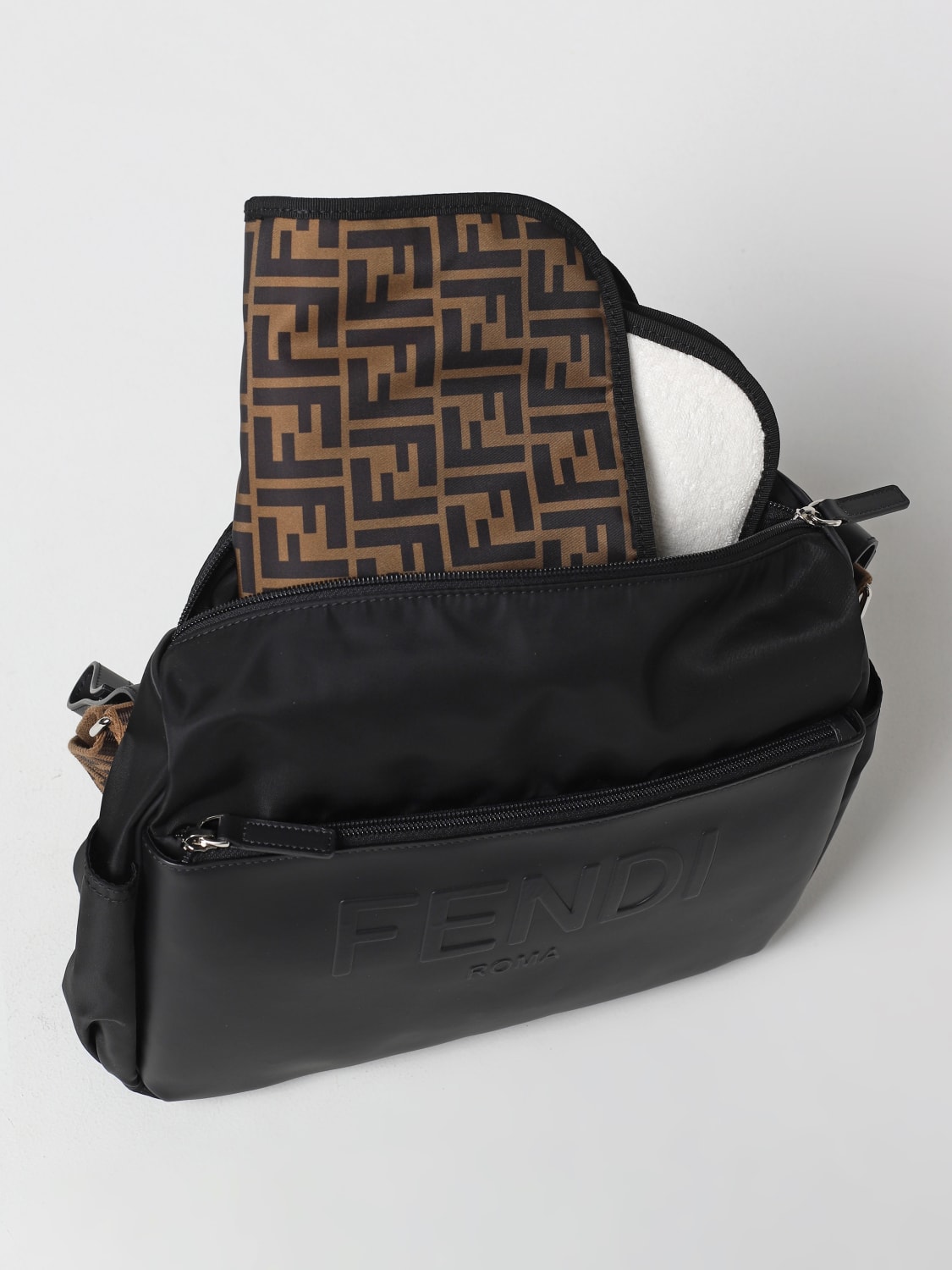 FENDI KIDS: Fendi nylon diaper bag - Black