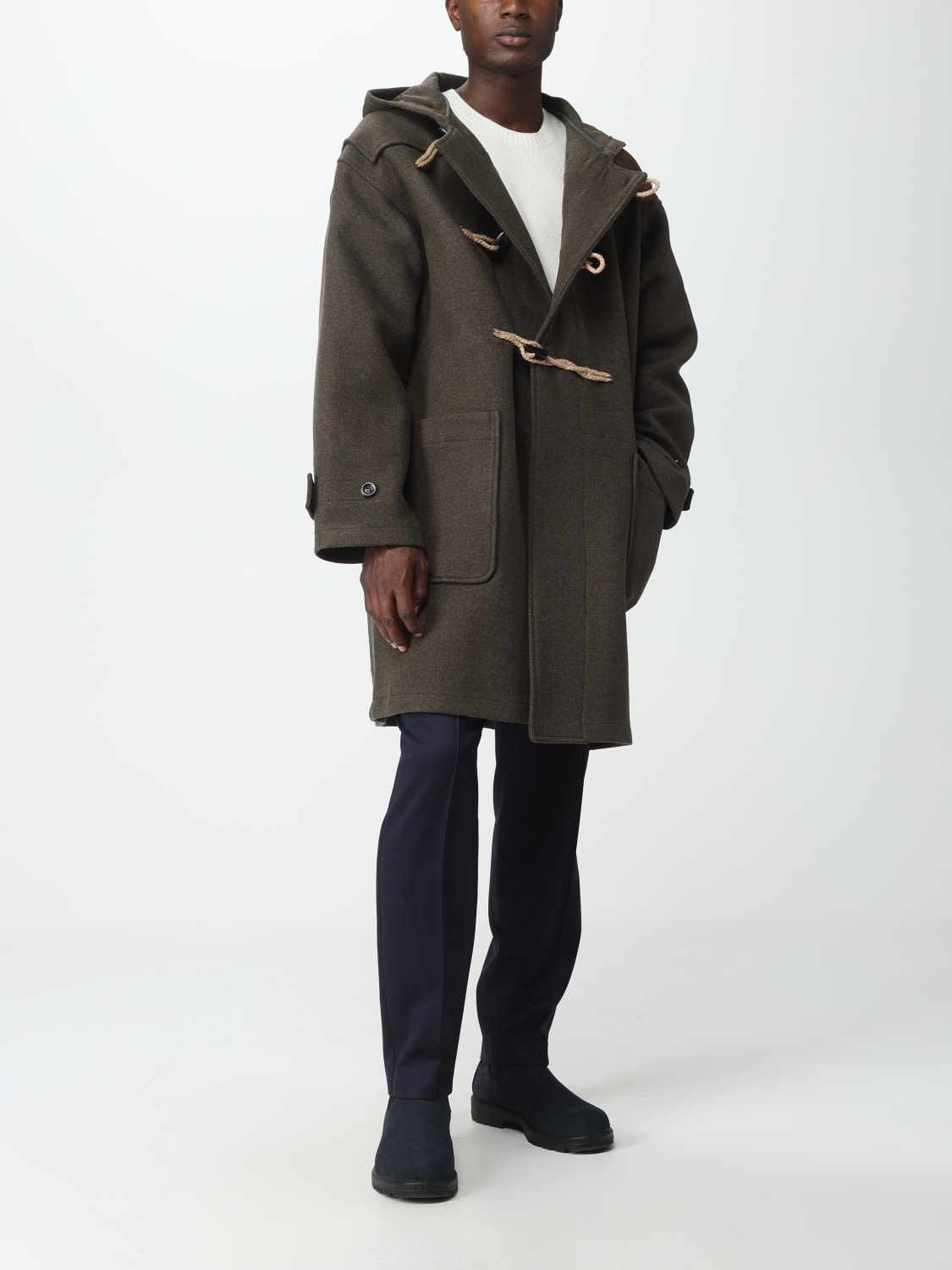 A.P.C. X JW ANDERSON: wool blend coat - Military | A.p.c. X Jw Anderson ...
