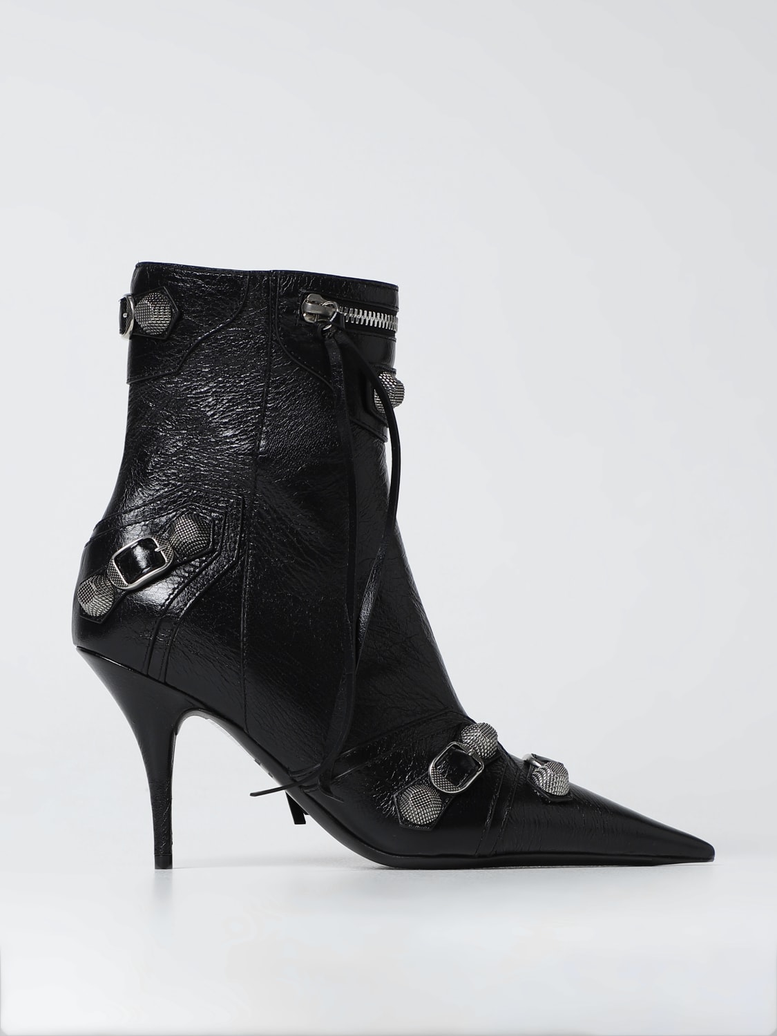 huh Gods ar BALENCIAGA: Cagole ankle boots in leather - Black | Balenciaga flat ankle  boots 694379WAD4E online at GIGLIO.COM