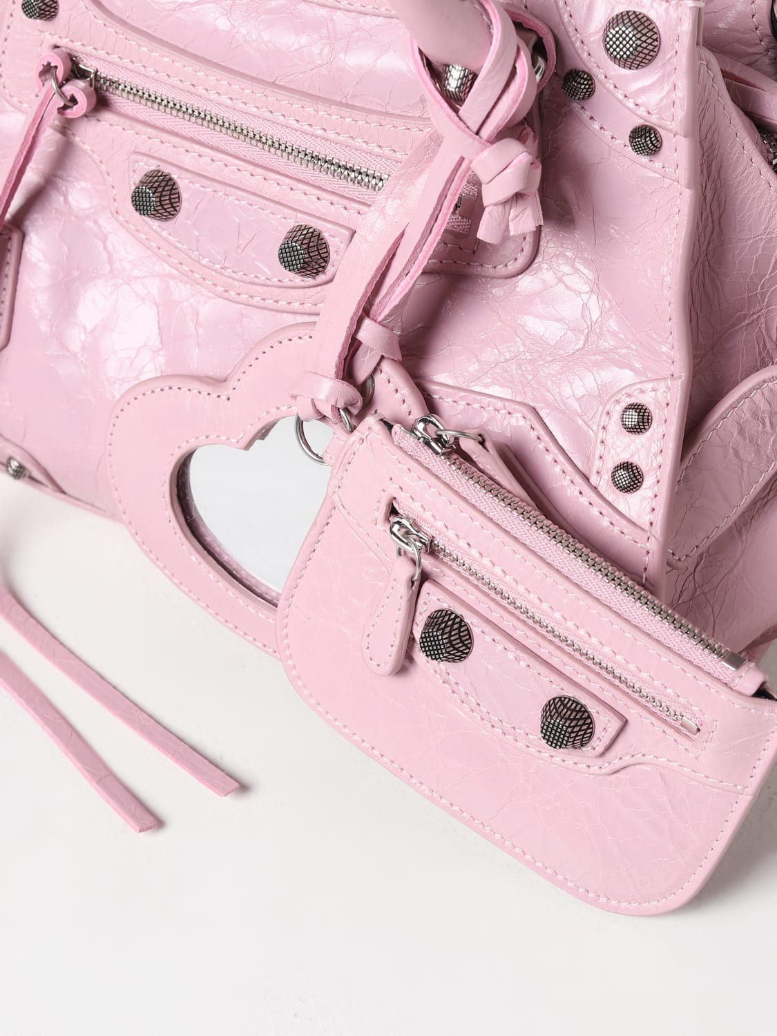 BALENCIAGA: Le Cagole bag in tumbled leather - Pink  Balenciaga shoulder  bag 6713071VG9Y online at