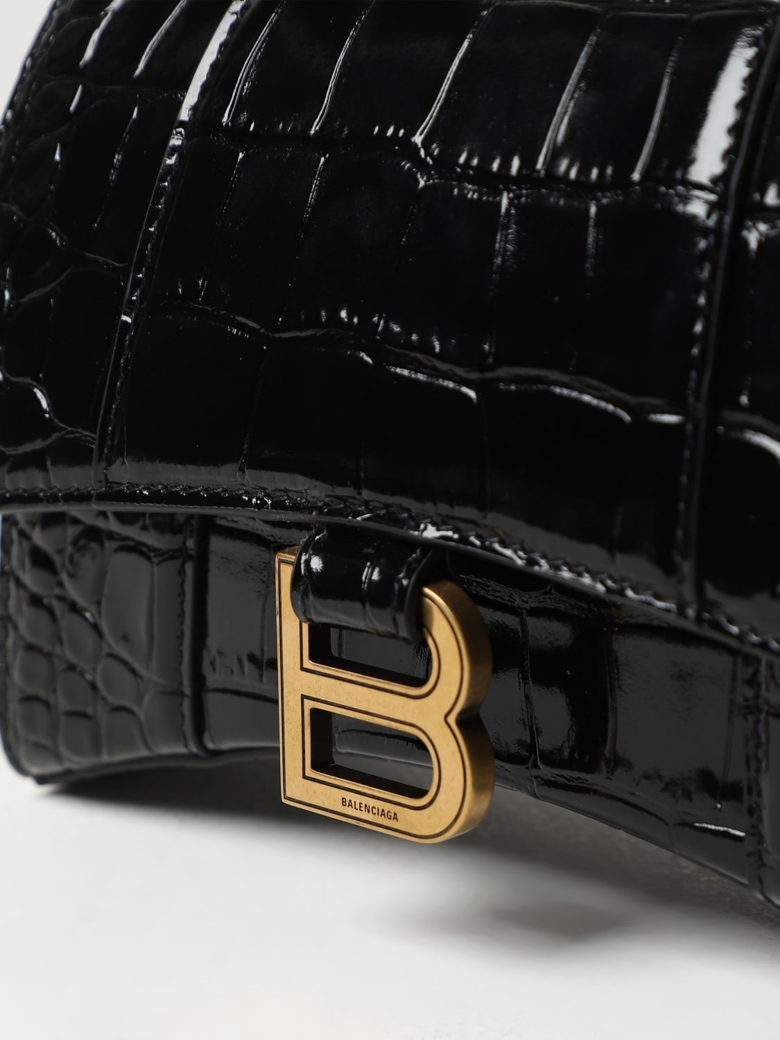 Balenciaga B. Mini Crocodile-effect Leather Cross-body Bag