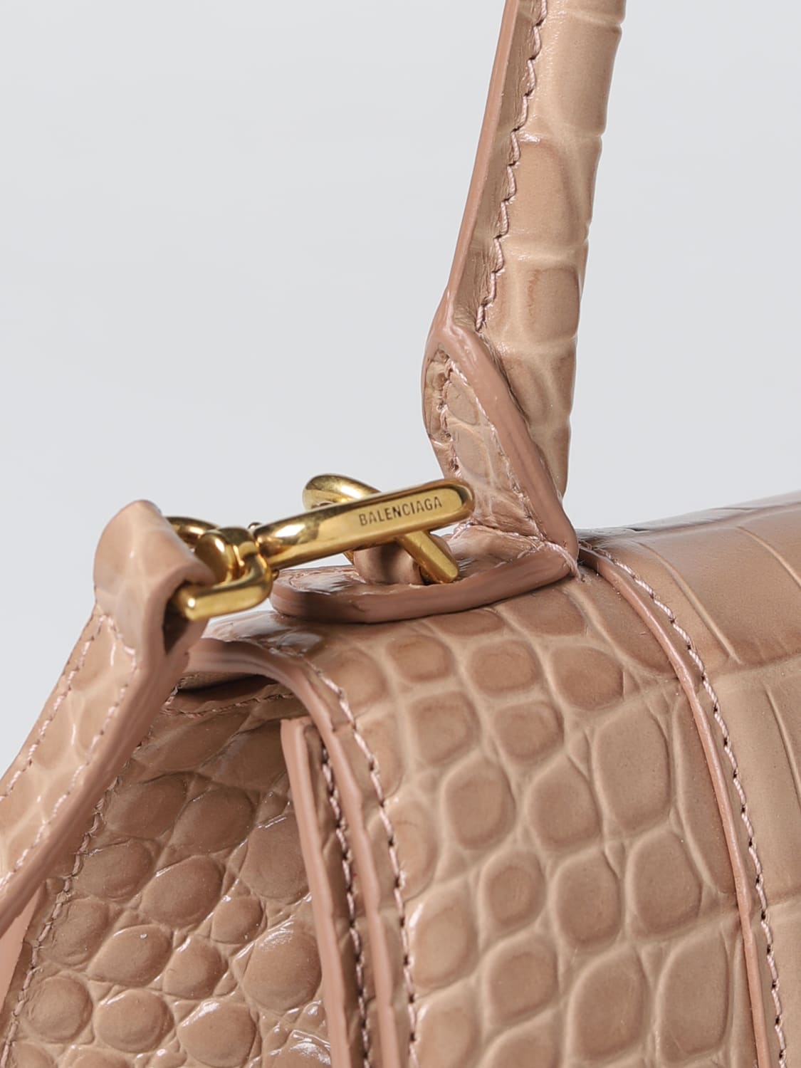 Balenciaga Hourglass Mini Embossed Leather Top Handle Bag In Gold/gold |  ModeSens