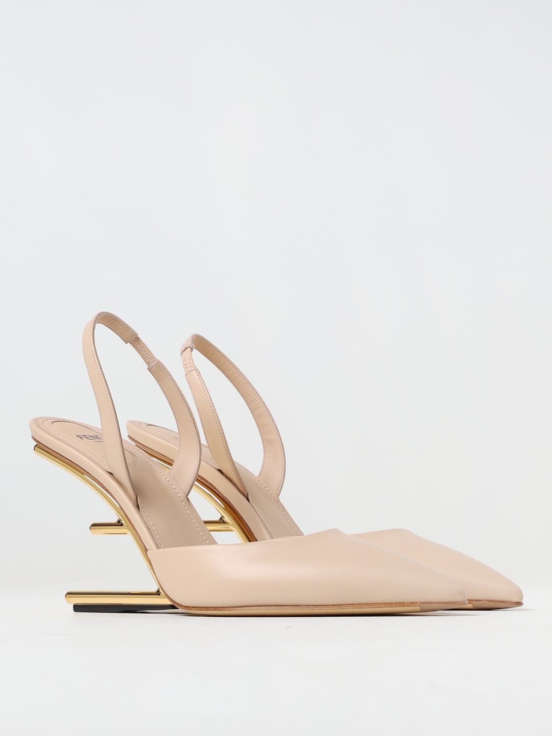 FENDI: First leather slingbacks - Nude | high heel shoes 8J8367NA7 online at